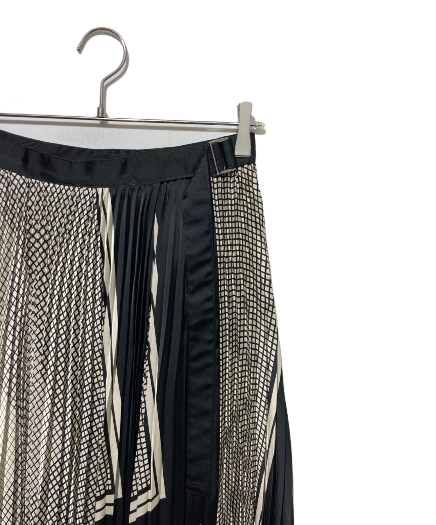 中古・古着通販】sacai (サカイ) Plaid Scarf Skirt ブラック サイズ:S