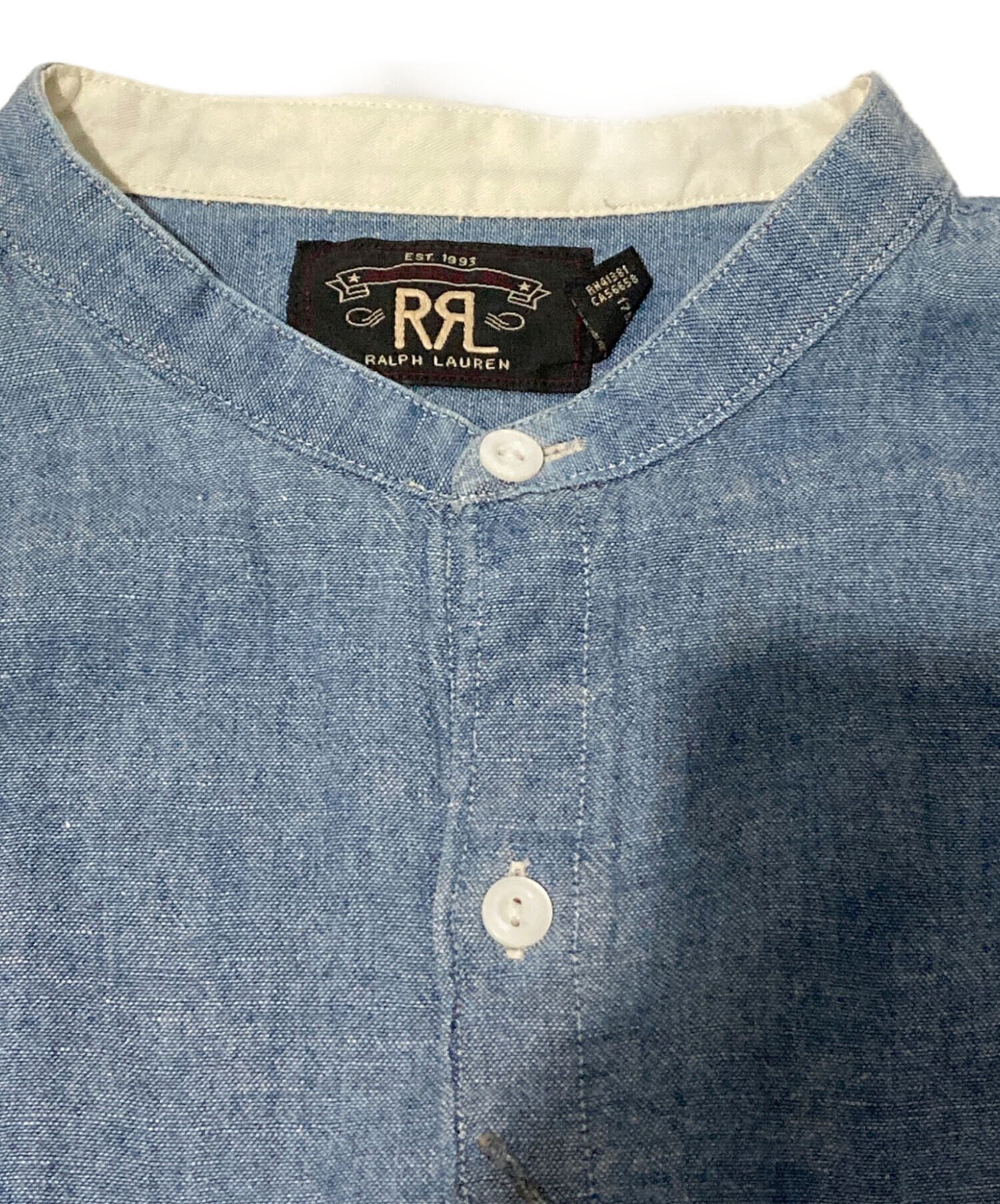 中古・古着通販】RRL (ダブルアールエル) バンドカラーシャンブレー