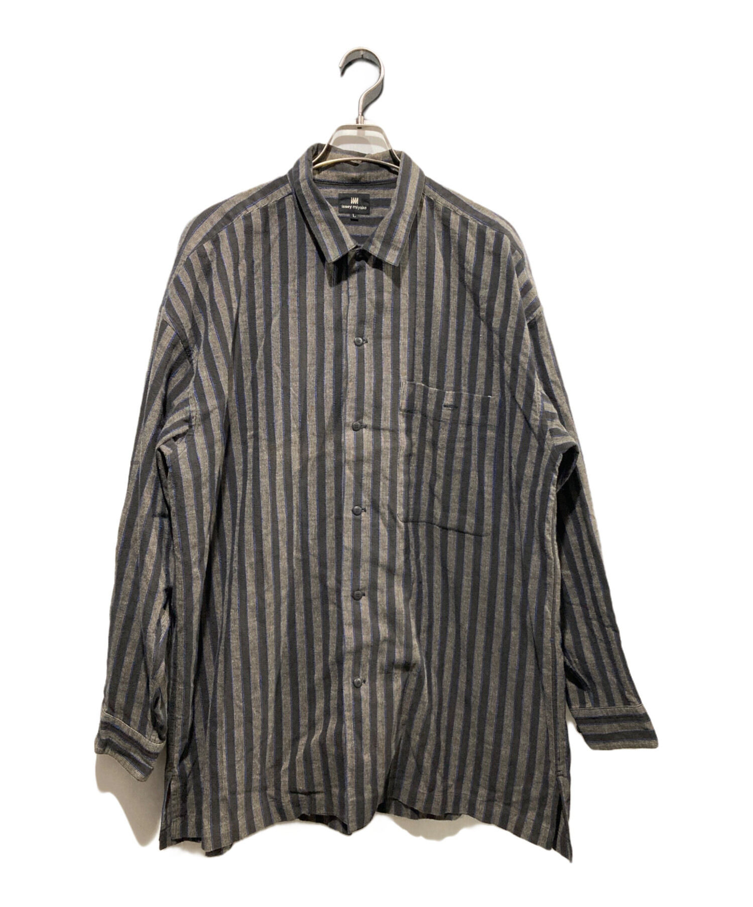 中古・古着通販】ISSEY MIYAKE (イッセイミヤケ) ストライプシャツ 