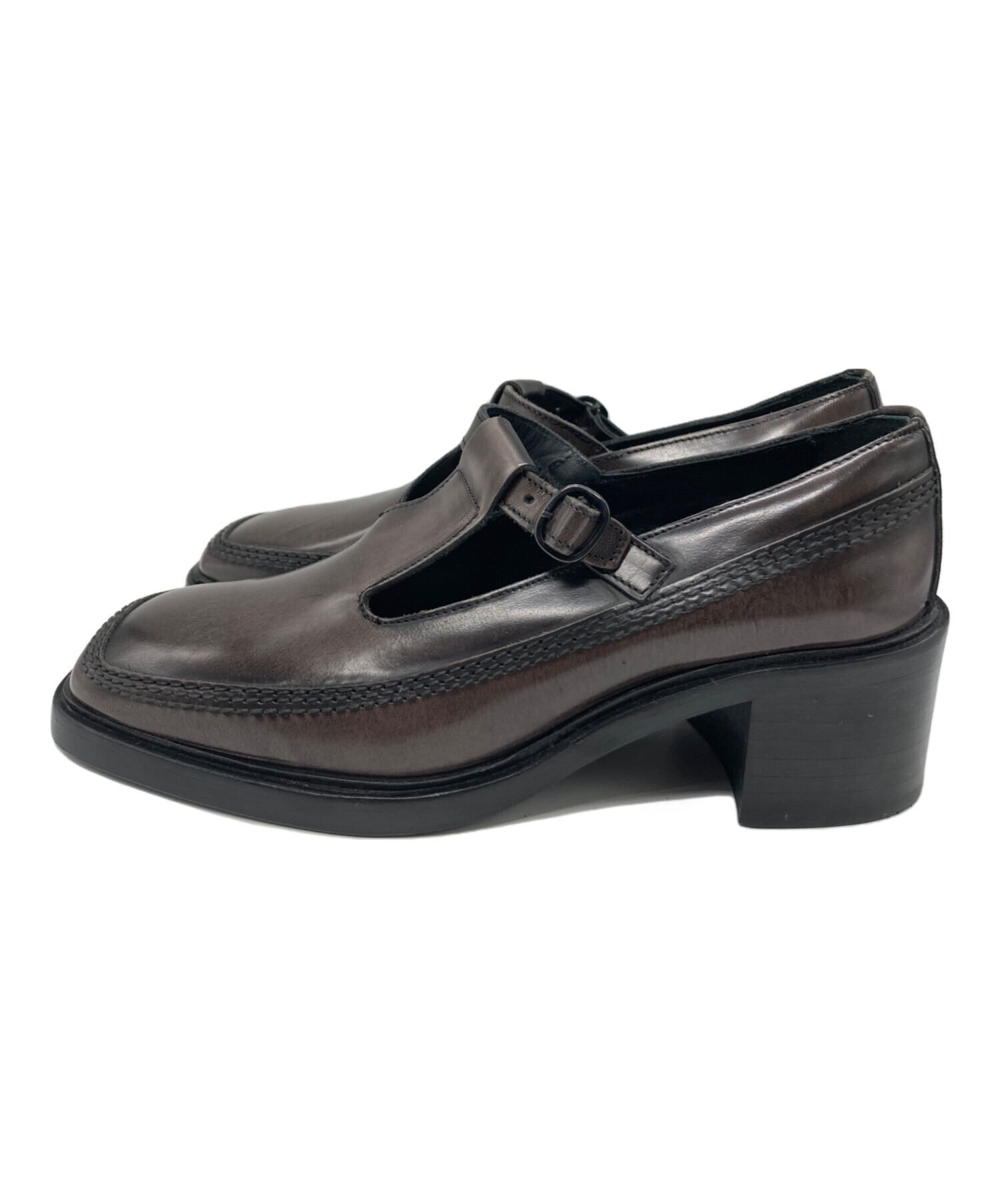 HEREU 38サイズ 中古・古着通販】hereu (ヘリュー) Tバーストラップローファー