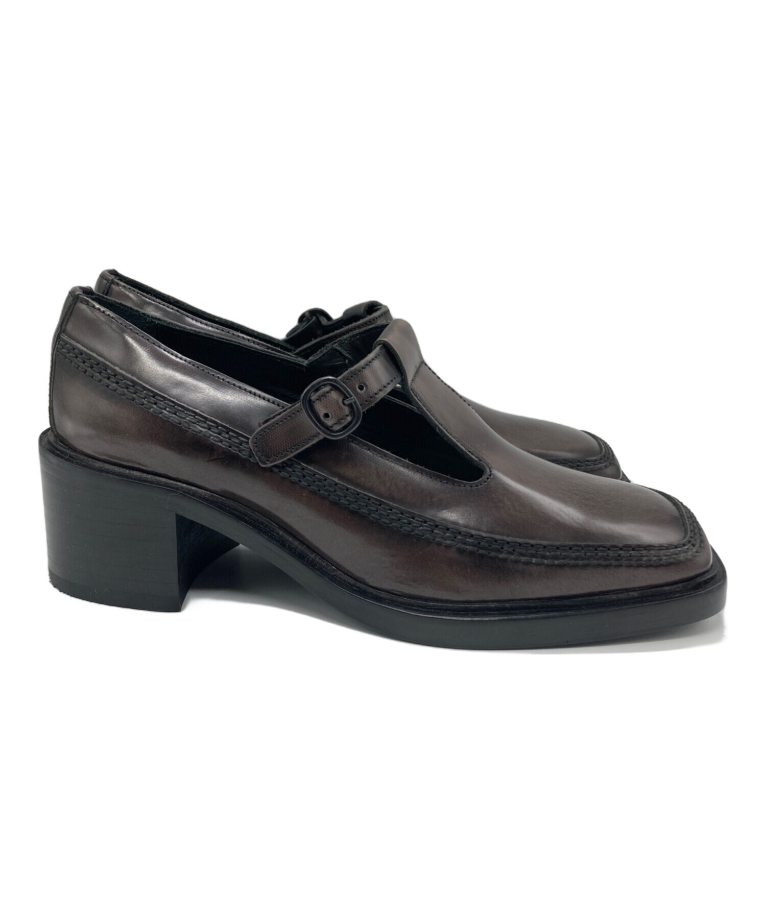 中古・古着通販】hereu (ヘリュー) Tバーストラップローファー