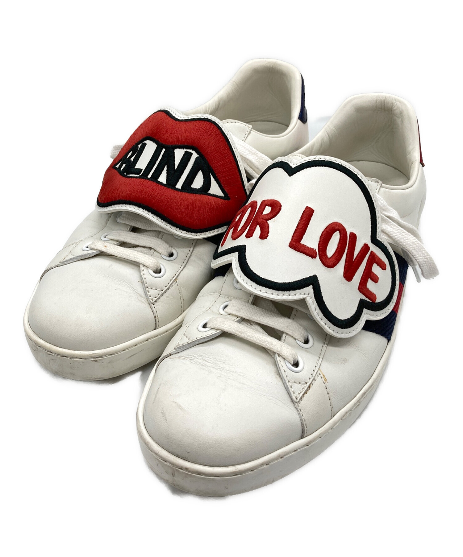 中古・古着通販】GUCCI (グッチ) ACE BLIND FOR LOVE パッチスニーカー