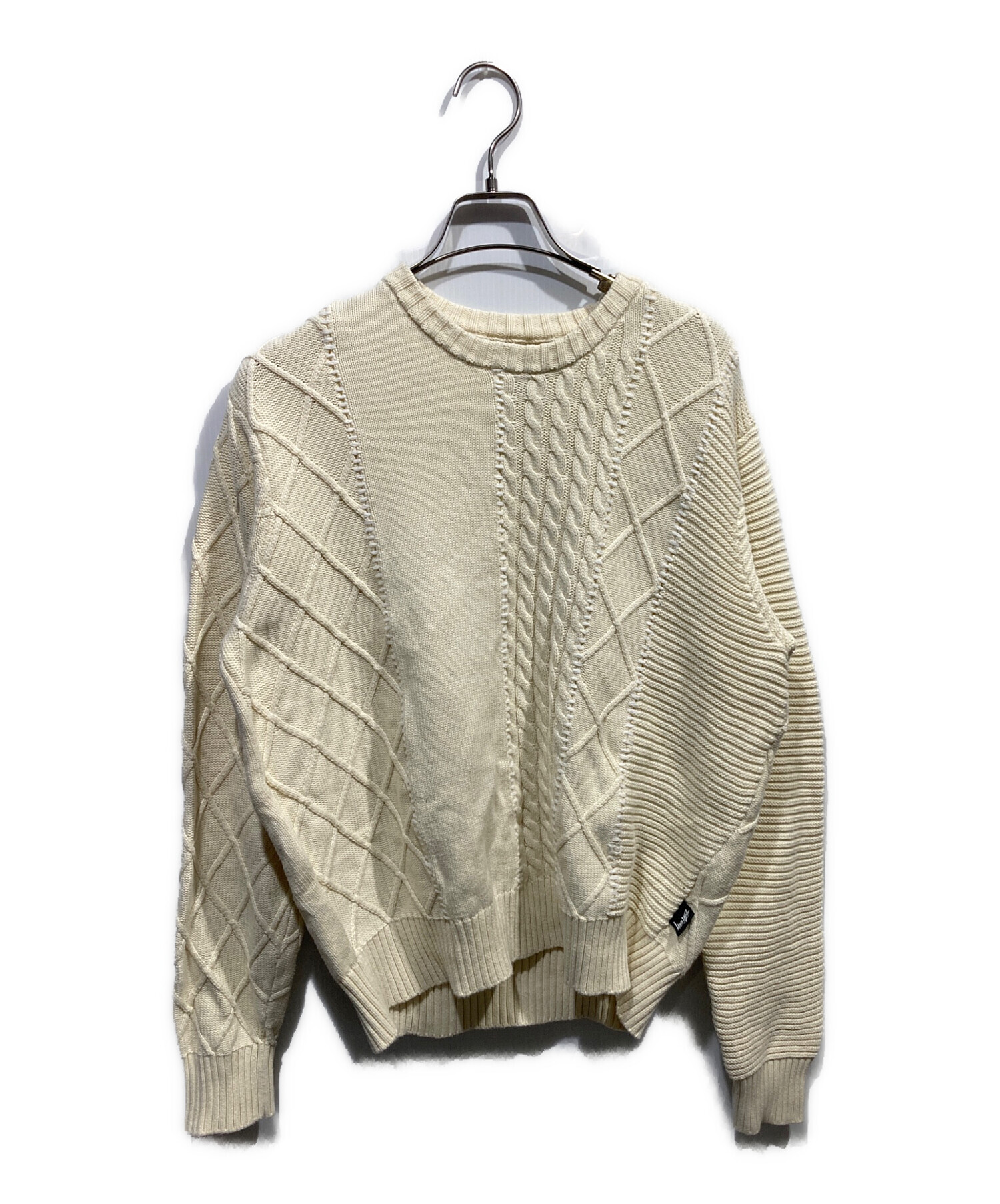中古・古着通販】stussy (ステューシー) patchwork sweater アイボリー 