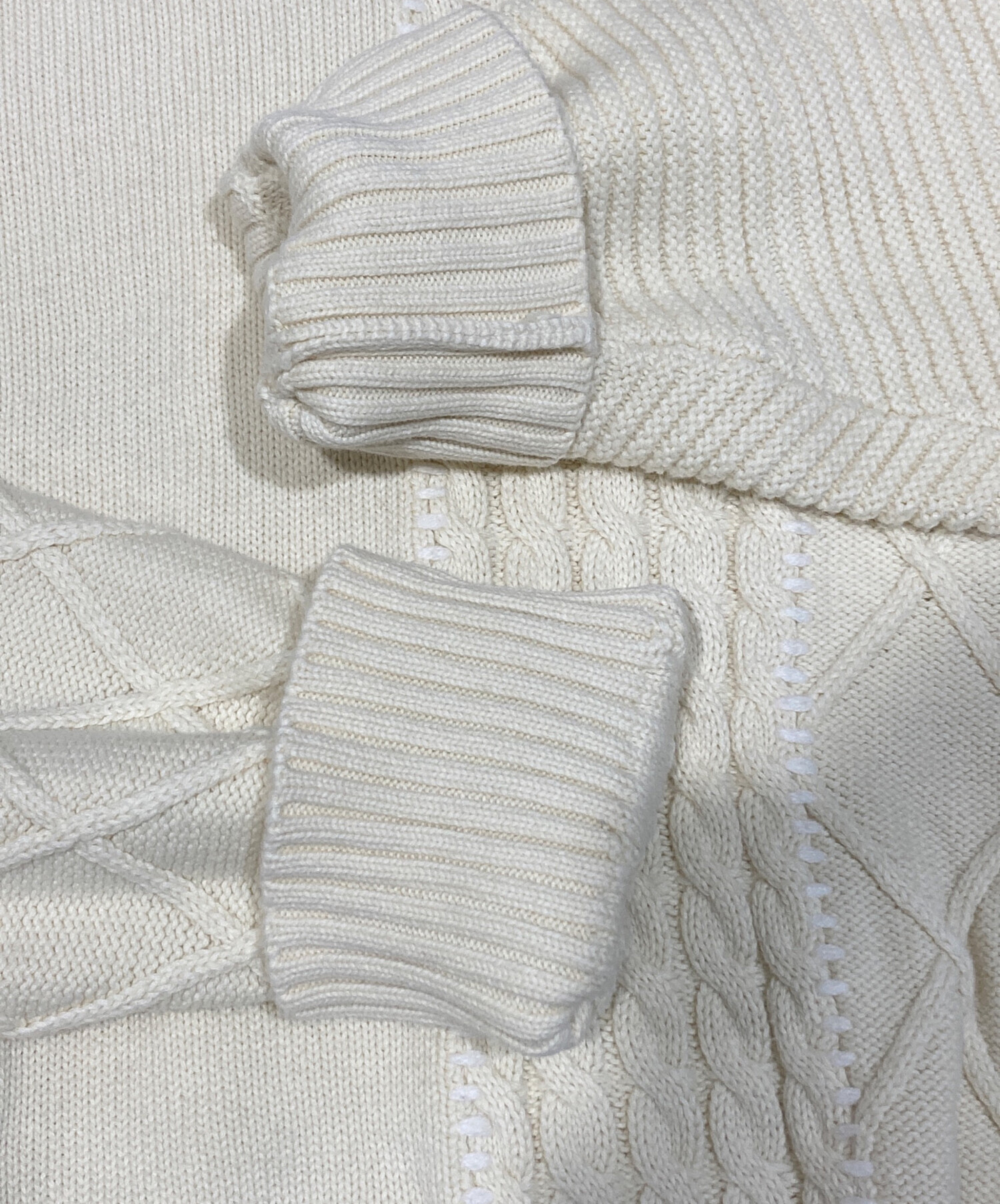 中古・古着通販】stussy (ステューシー) patchwork sweater アイボリー 