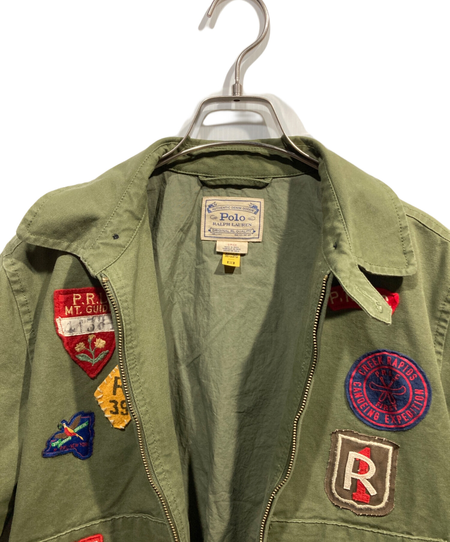 現行品　美品　ポロラルフローレン　ミリタリージャケット　ワッペン　オリーブ　M Polo by Ralph Lauren オリーブジャケット M