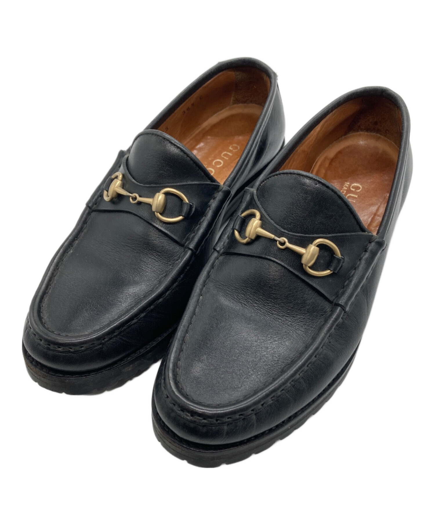 中古・古着通販】GUCCI (グッチ) ホースビットローファー ブラック
