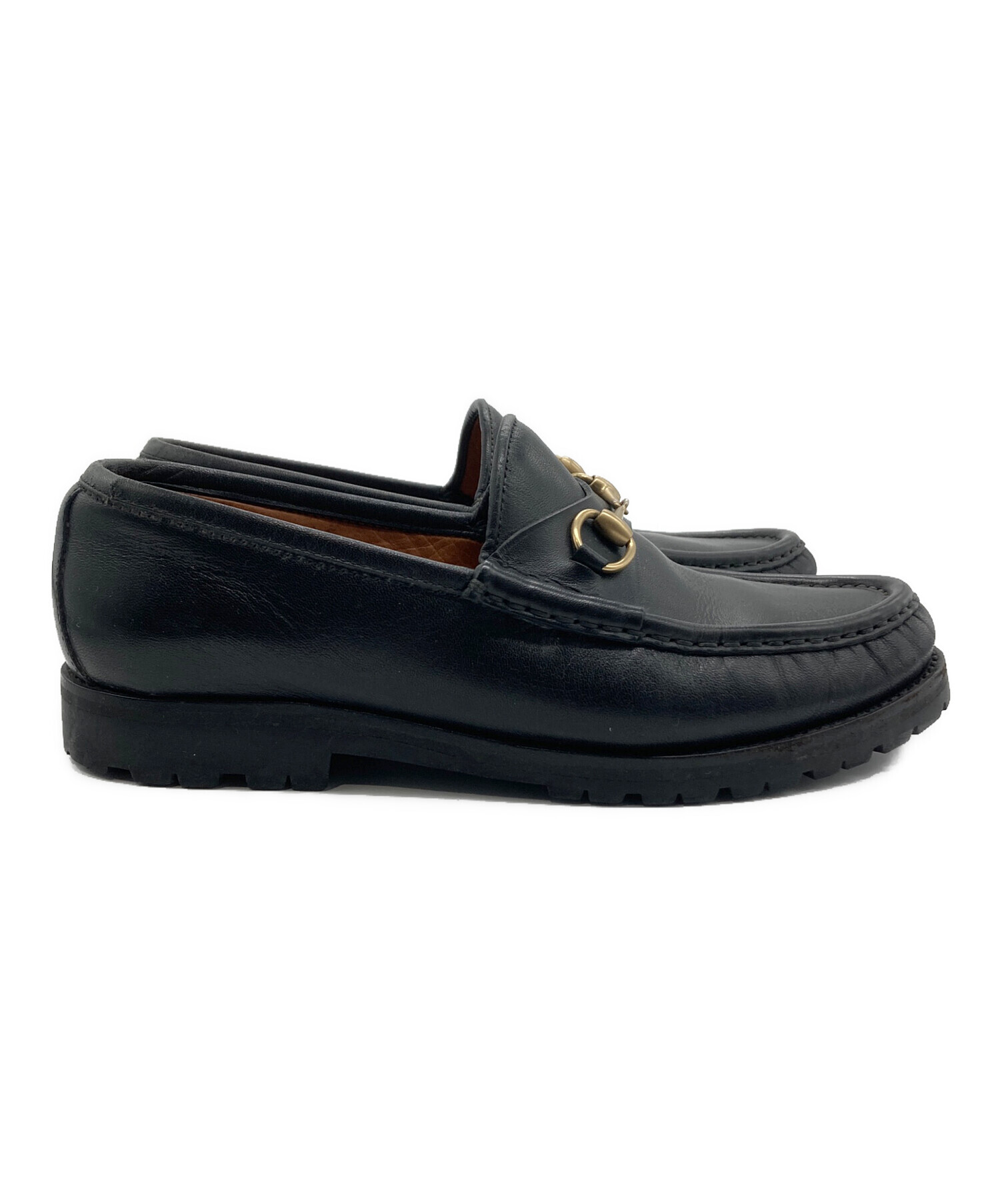 中古・古着通販】GUCCI (グッチ) ホースビットローファー ブラック
