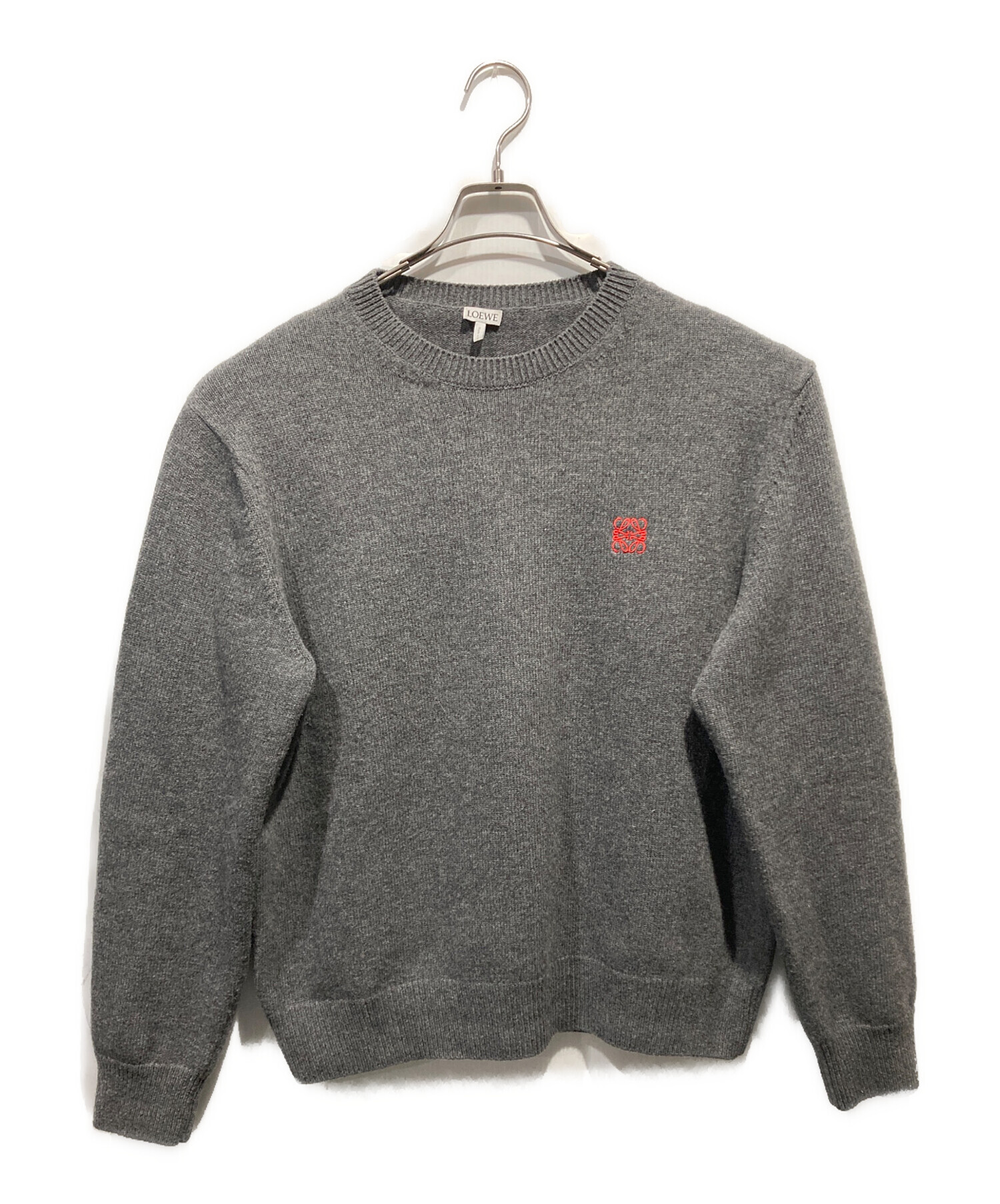 中古・古着通販】LOEWE (ロエベ) アナグラムロゴ刺繍ニット グレー