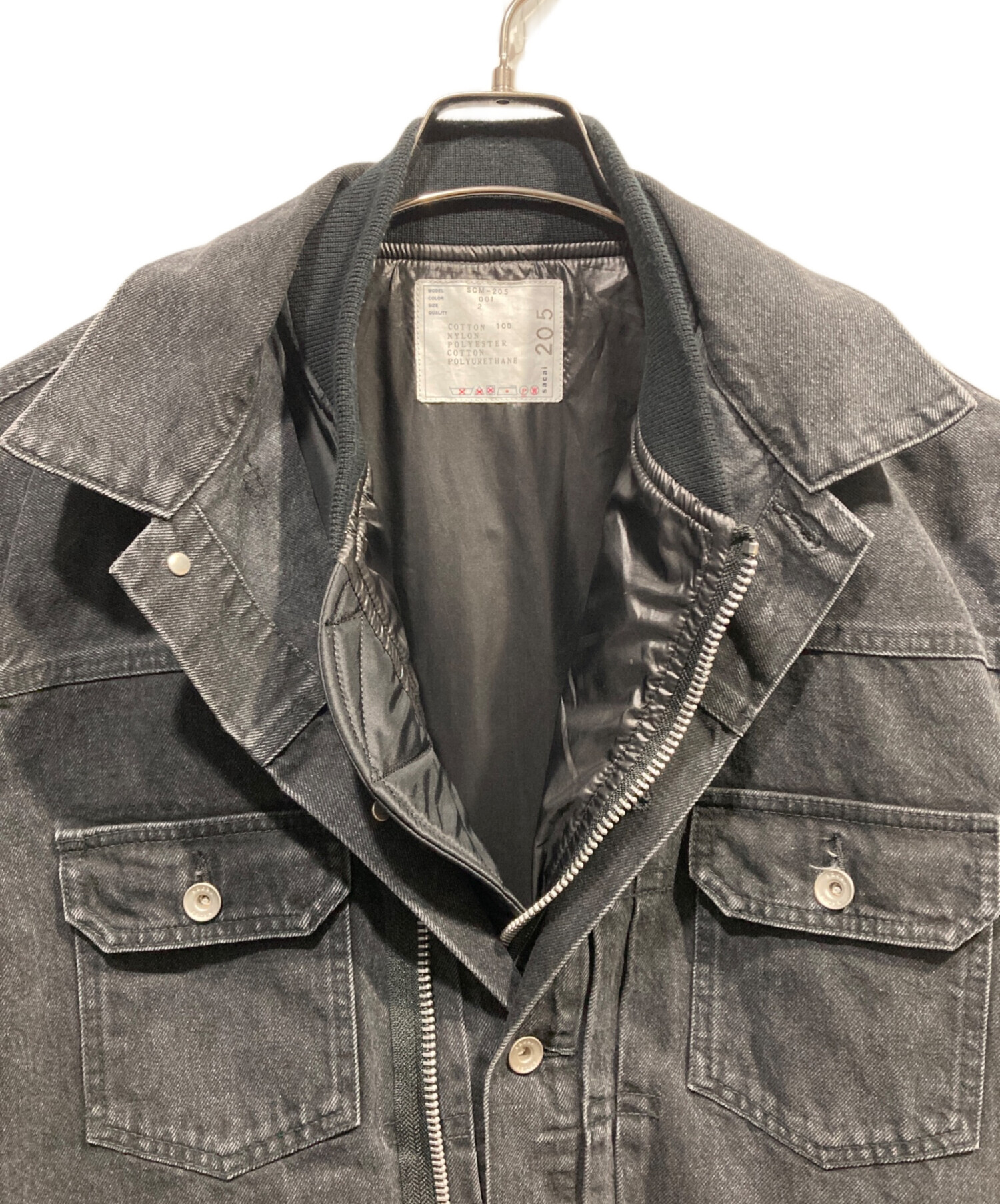中古・古着通販】sacai (サカイ) Denim x Nylon Twill Jacket ブラック 