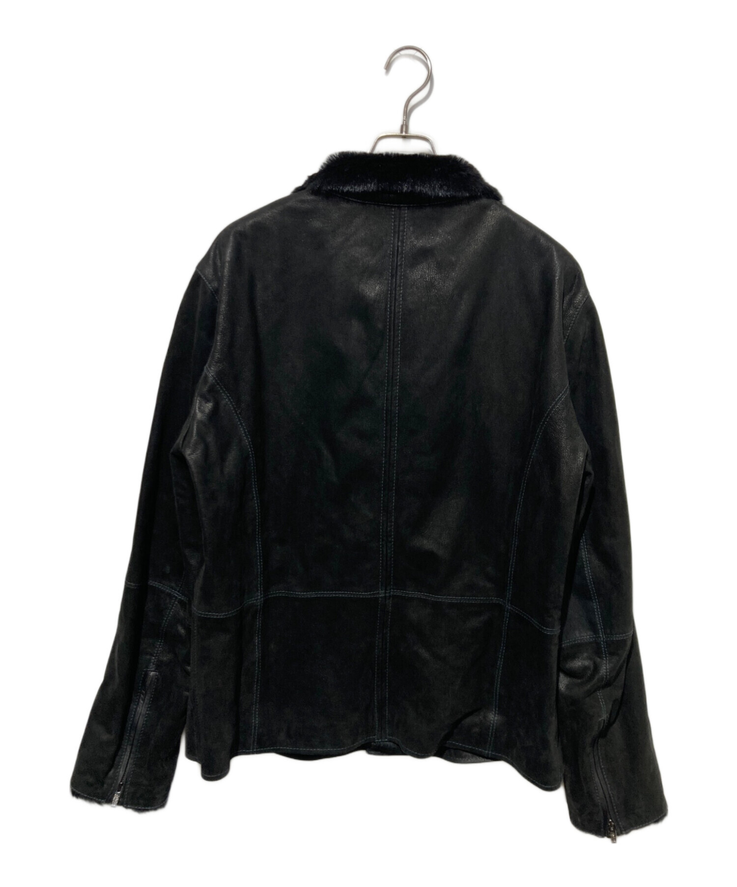 アルマーニコレツォーニ レザージャケット 切り替え スエード ストレッチ 七分袖 中古・古着通販】ARMANI COLLEZIONI (アルマーニ コレツィオーニ