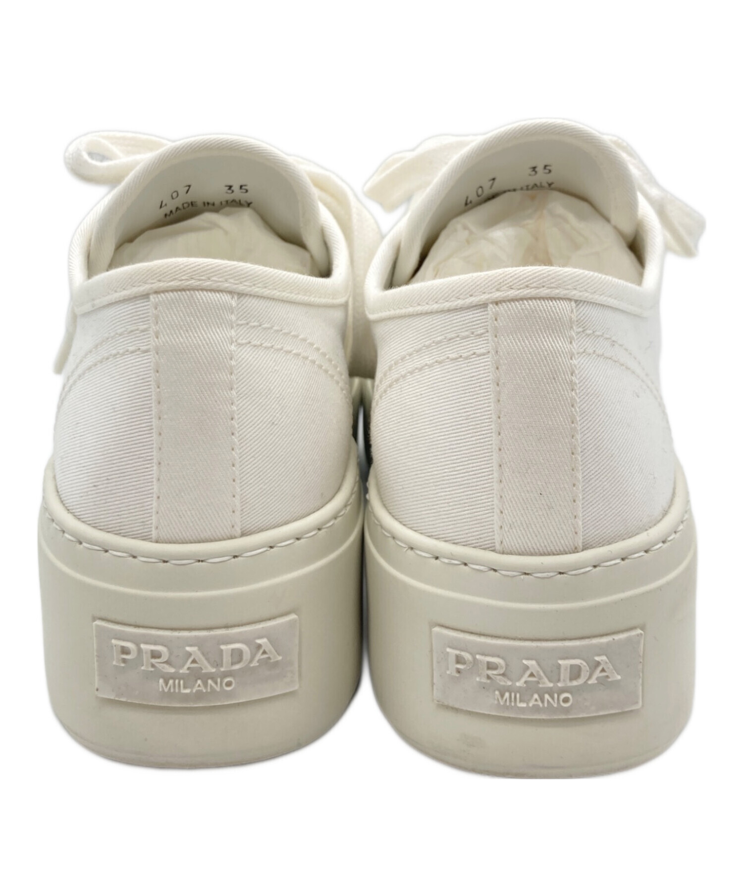 中古・古着通販】PRADA (プラダ) ローカットスニーカー ホワイト 