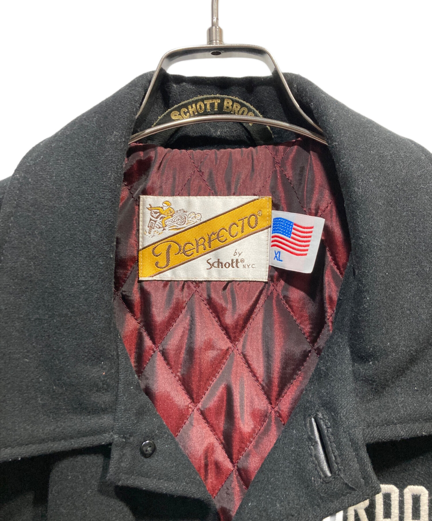 中古・古着通販】Schott (ショット) VARSITY JACKET BINDERS ブラック 