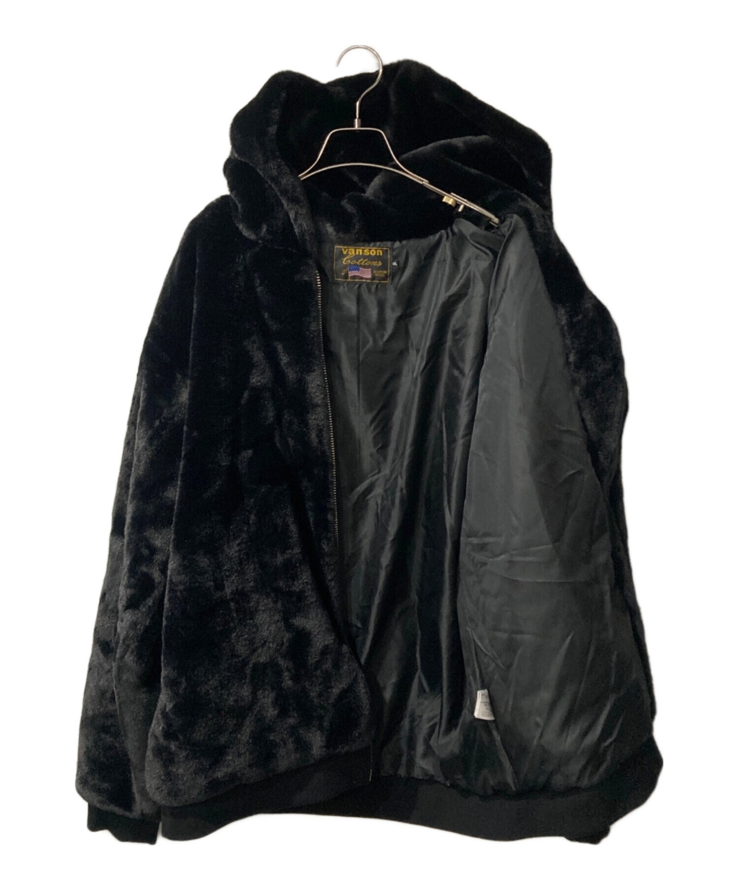 vansonボアジャケット　フード付き 中古・古着通販】VANSON (バンソン) フェイクファージャケット