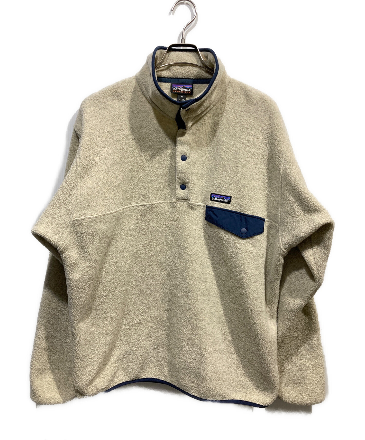 Patagonia パタゴニア グレー×ボルドー SYNCHILLA フリース スナップ T 