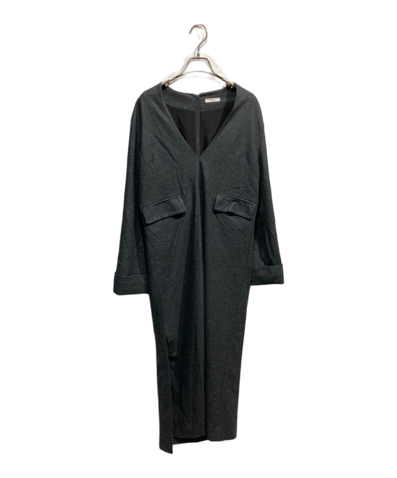 中古・古着通販】CLANE (クラネ) V NECK STRAIGHT LINE ONE-PIECE 