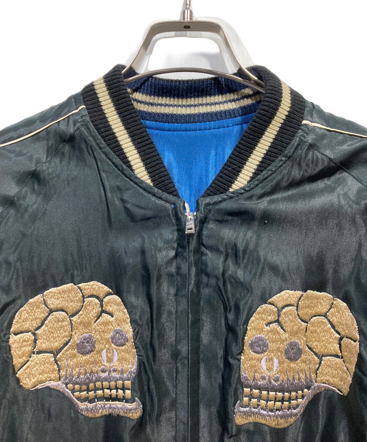 わ*き様 【入手困難】名作 東洋エンタープライズ 髑髏 スカジャン 中綿 リバー Lot No. TT15666-119 / Mid 1950s Style Velveteen Souvenir Jacket
