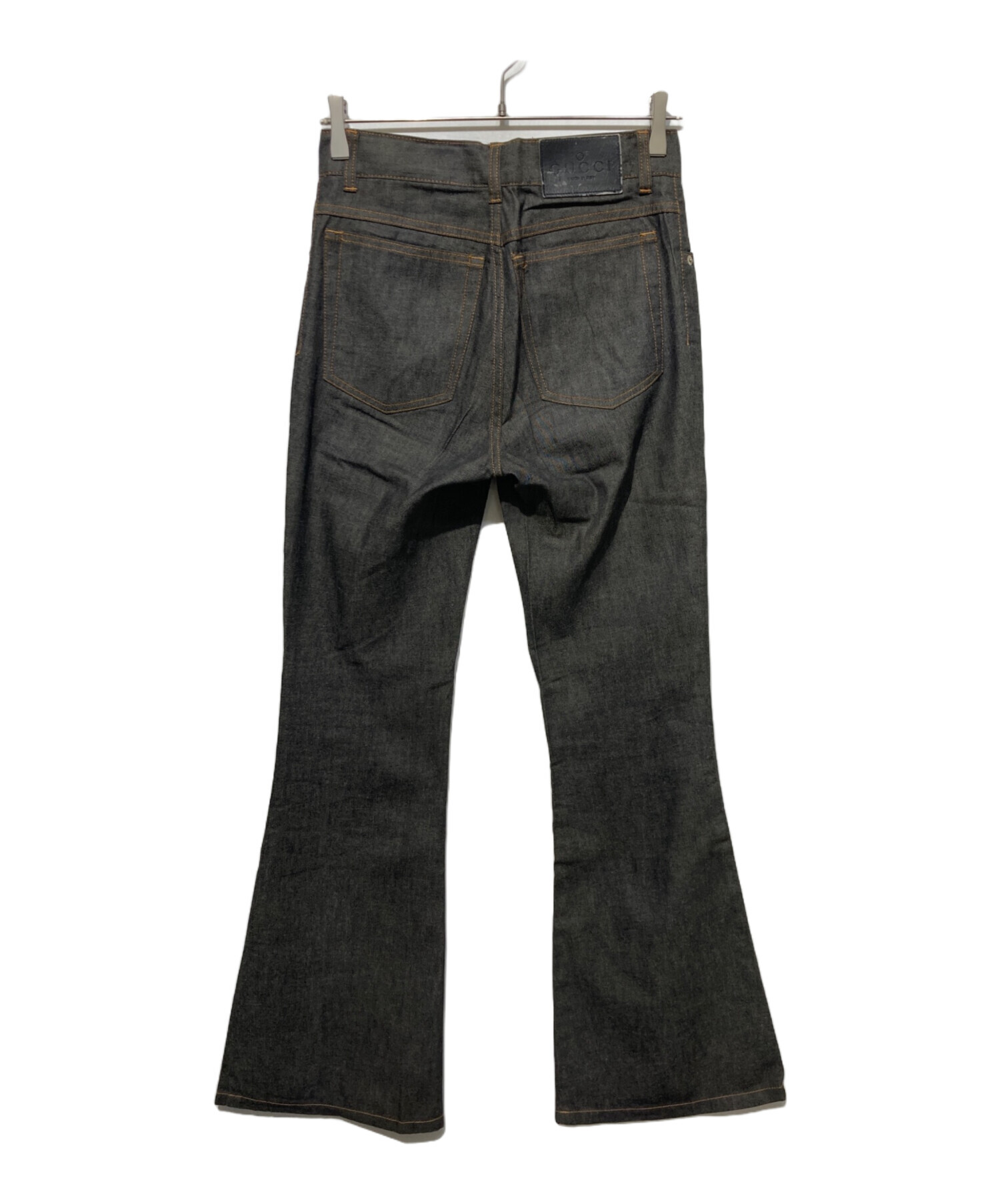 GUCCI ダークグレー 50 デニムパンツ 中古・古着通販】GUCCI (グッチ) ベルボトムデニムパンツ ブラック
