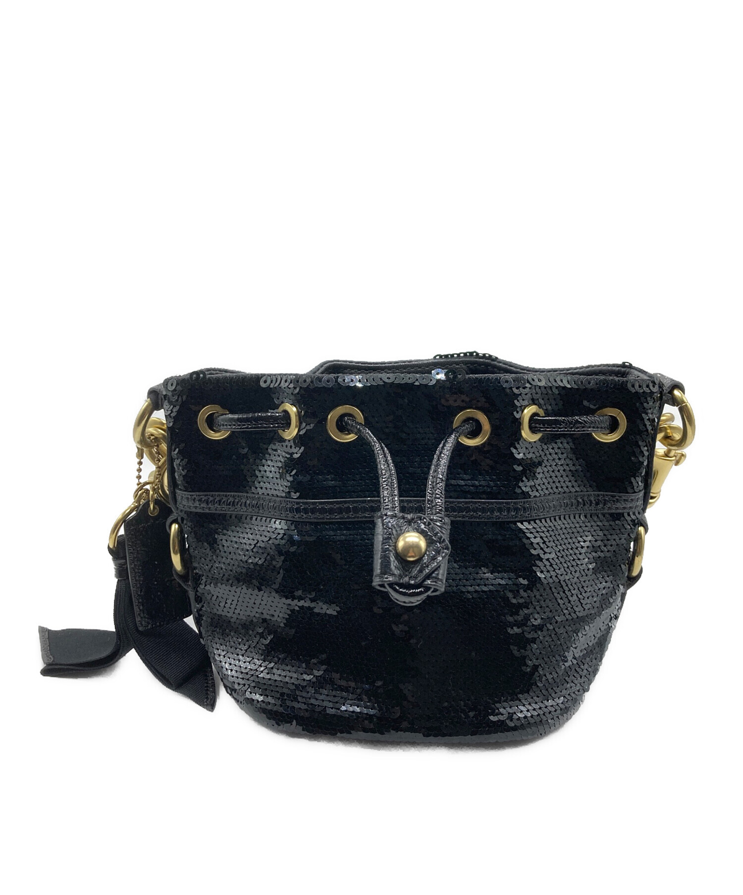 中古・古着通販】COACH (コーチ) スパンコールショルダーバッグ 