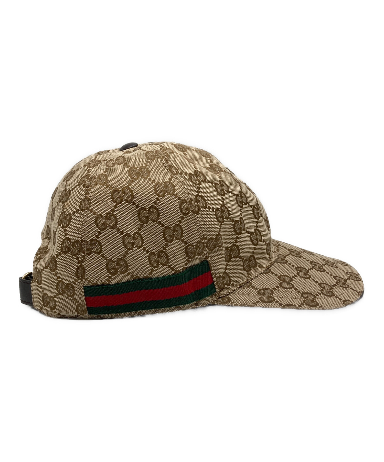 GUCCI GUCCI ムートン レザー ハット シェリーライン ブラウン L 帽子