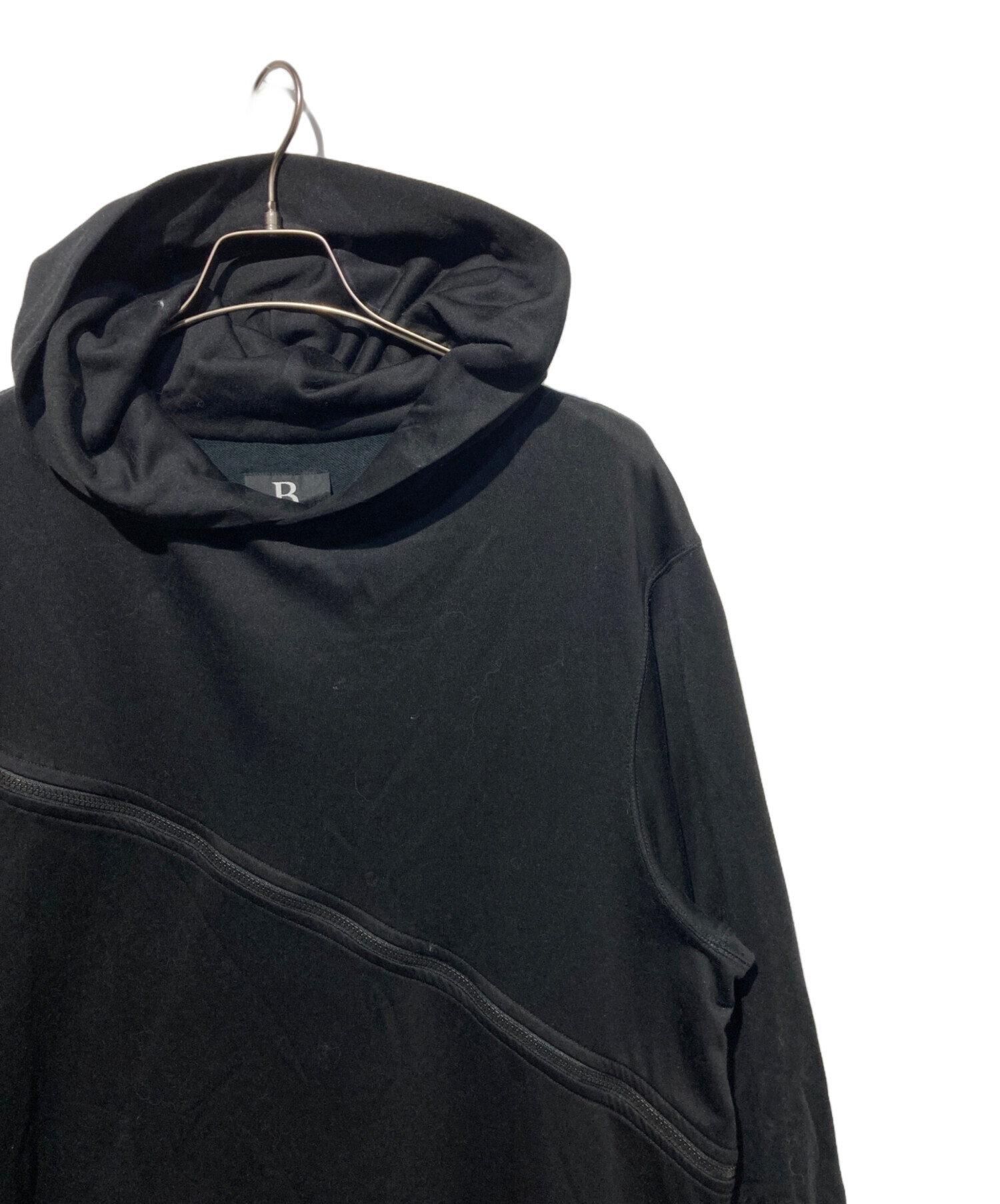 ヨウジヤマモト　フード付きブラックロングパーカー 中古・古着通販】B Yohji Yamamoto (ビーヨウジヤマモト) ジップ