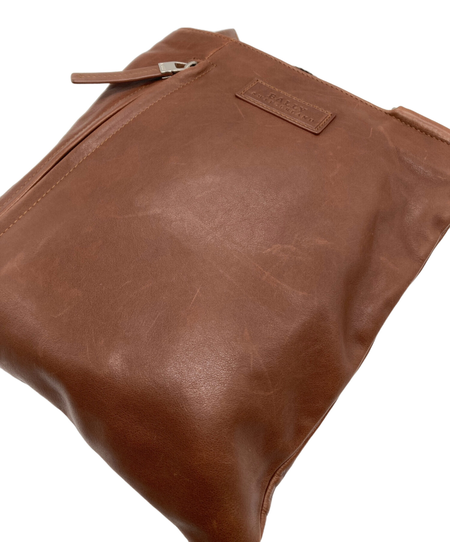 中古・古着通販】BALLY (バリー) レザーショルダーバッグ ブラウン