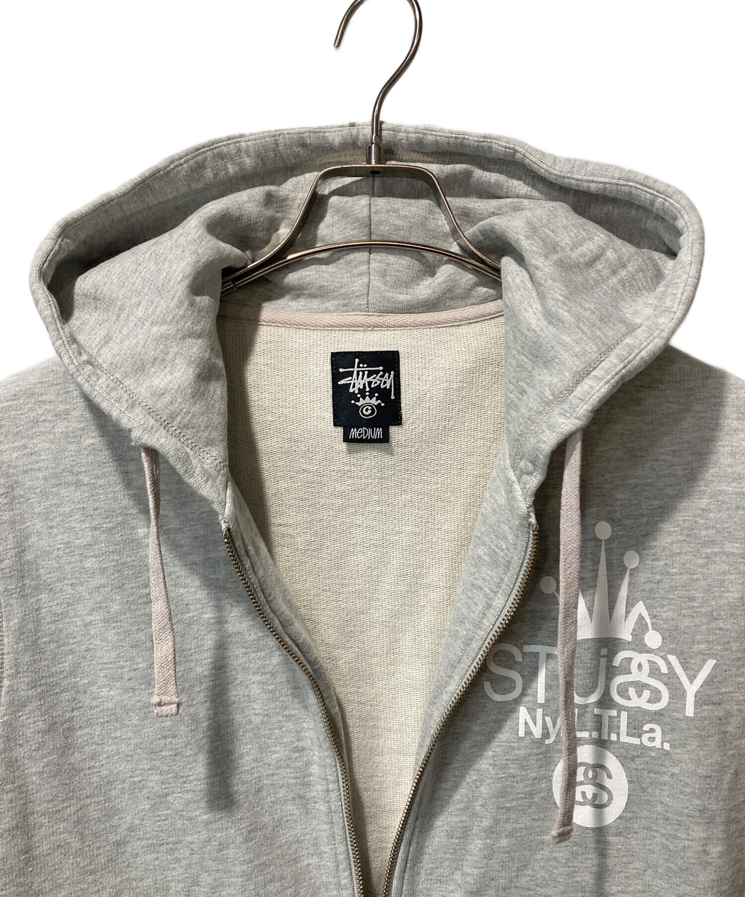 中古・古着通販】stussy (ステューシー) ジップパーカー グレー サイズ 