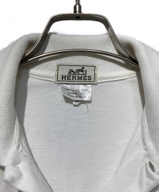 中古・古着通販】HERMES (エルメス) Hロゴ刺繍ポロシャツ ホワイト