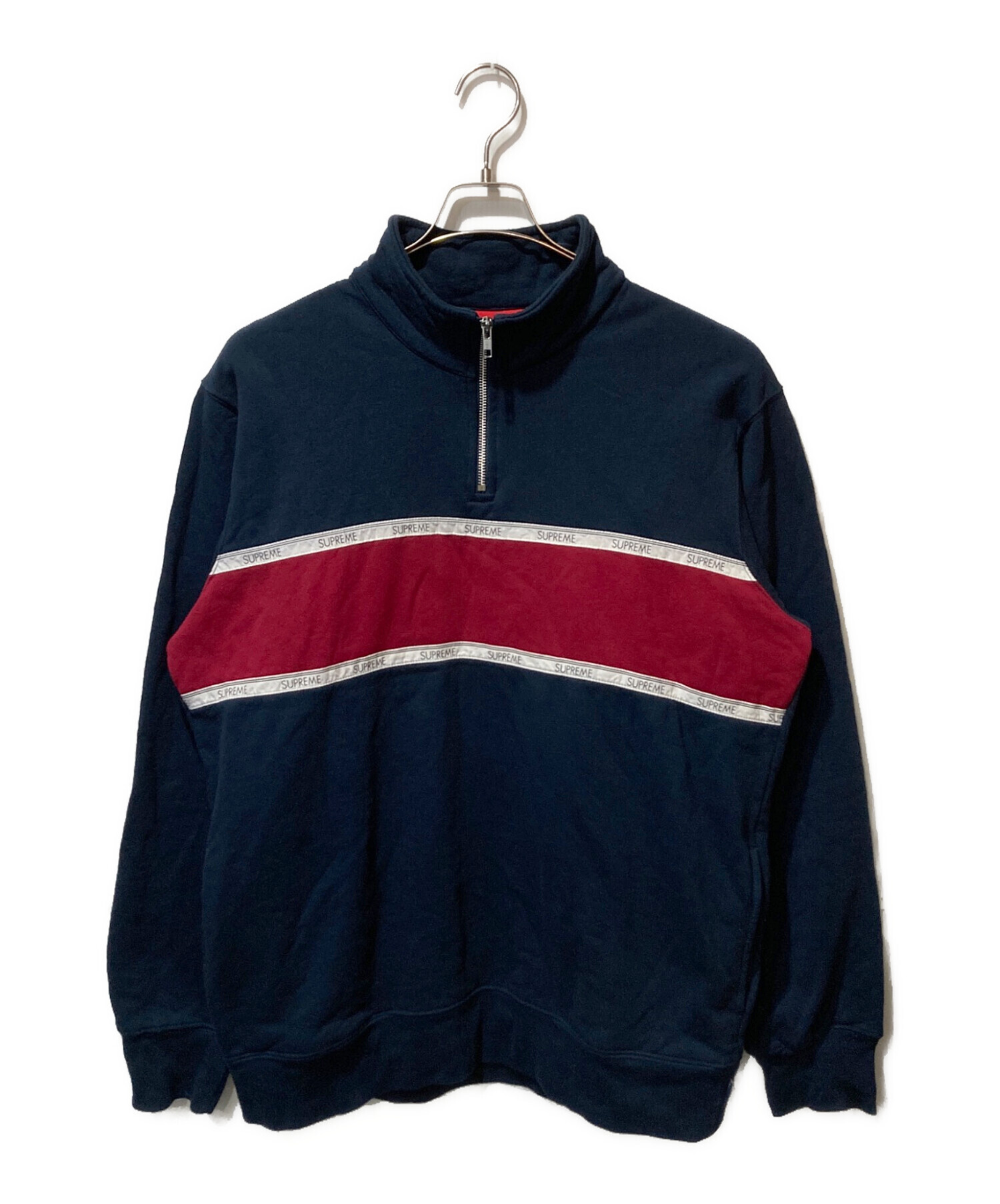 中古・古着通販】Supreme (シュプリーム) Logo Tape Stripe Half Zip 