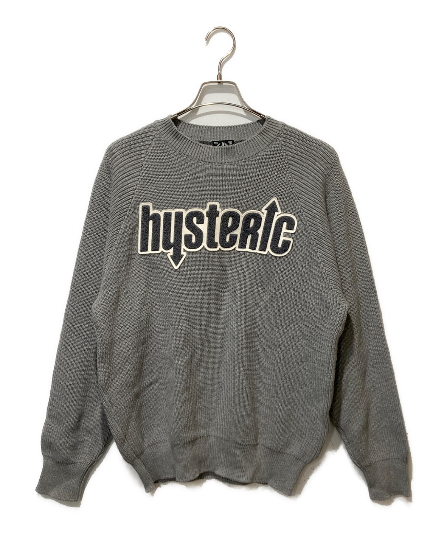 ※値下HYSTERIC GLAMOUR 長袖トップス グレー 中古・古着通販】Hysteric Glamour (ヒステリックグラマー) ビッグロゴ