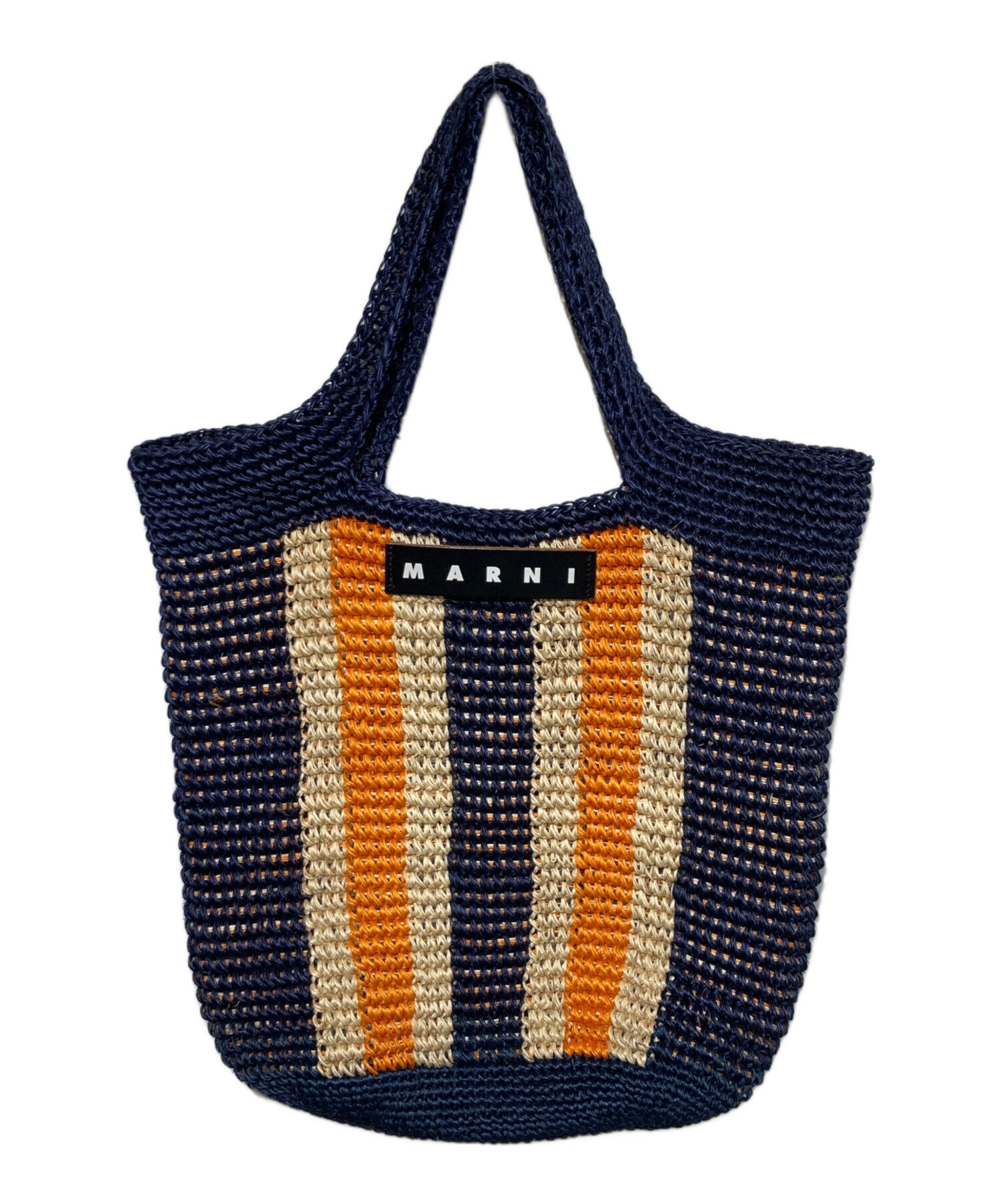 未使用✨マルニ　MARNI MARKET フィッシュバッグ オレンジ　ネイビー 中古・古着通販】MARNI (マルニ) MARKET FIQUE ネイビー｜ブランド