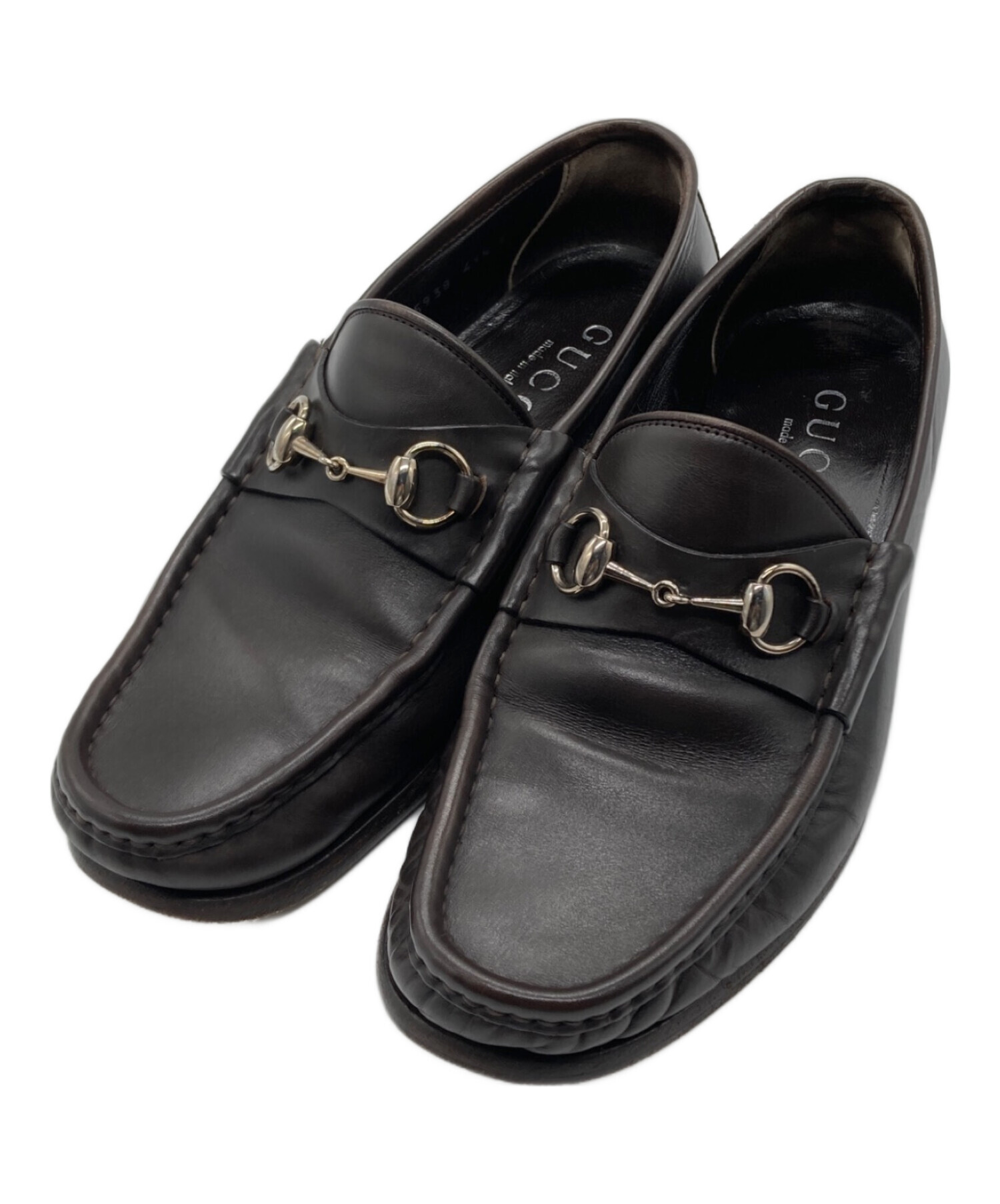 中古・古着通販】GUCCI (グッチ) ホースビットローファー ブラウン