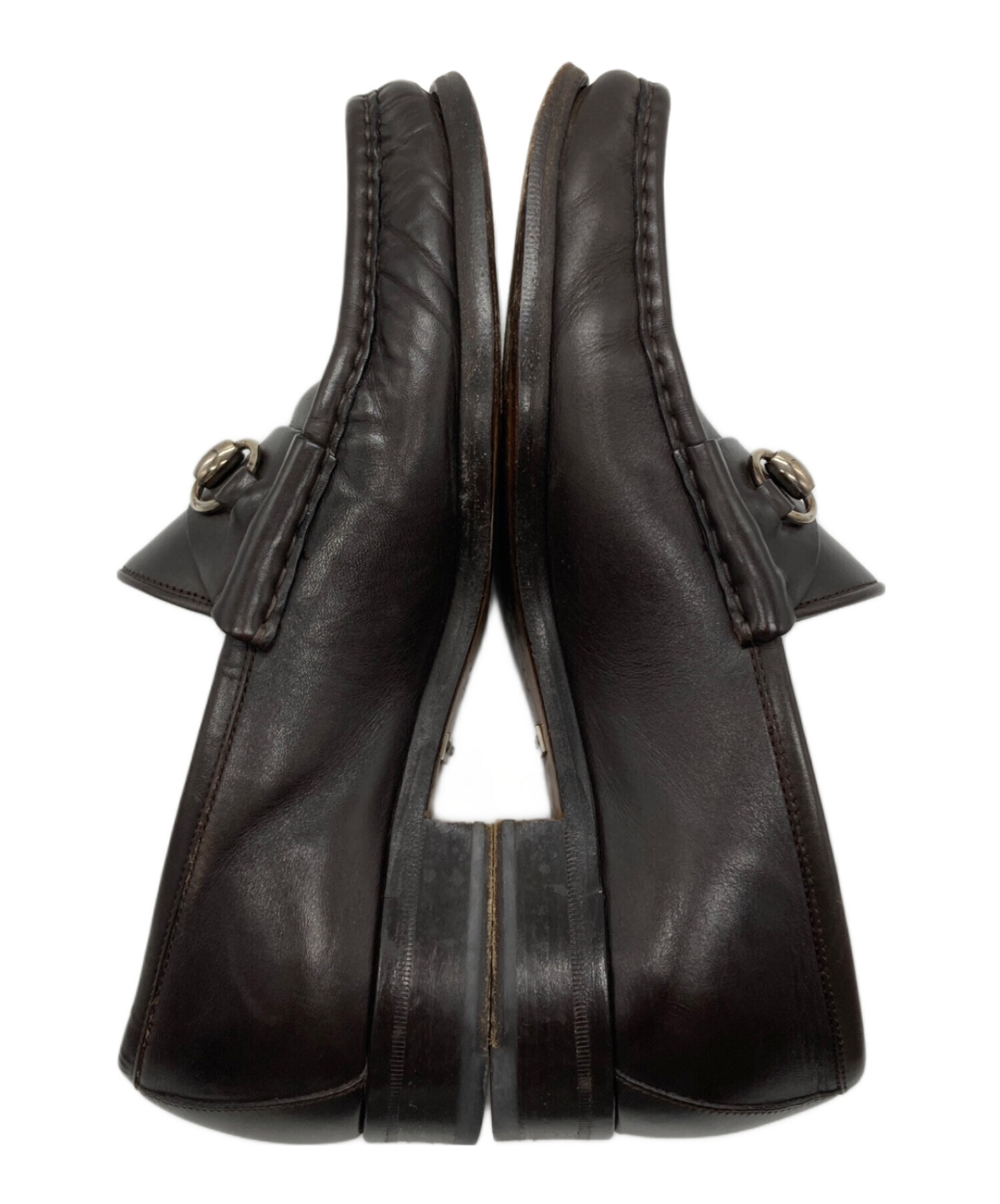 中古・古着通販】GUCCI (グッチ) ホースビットローファー ブラウン
