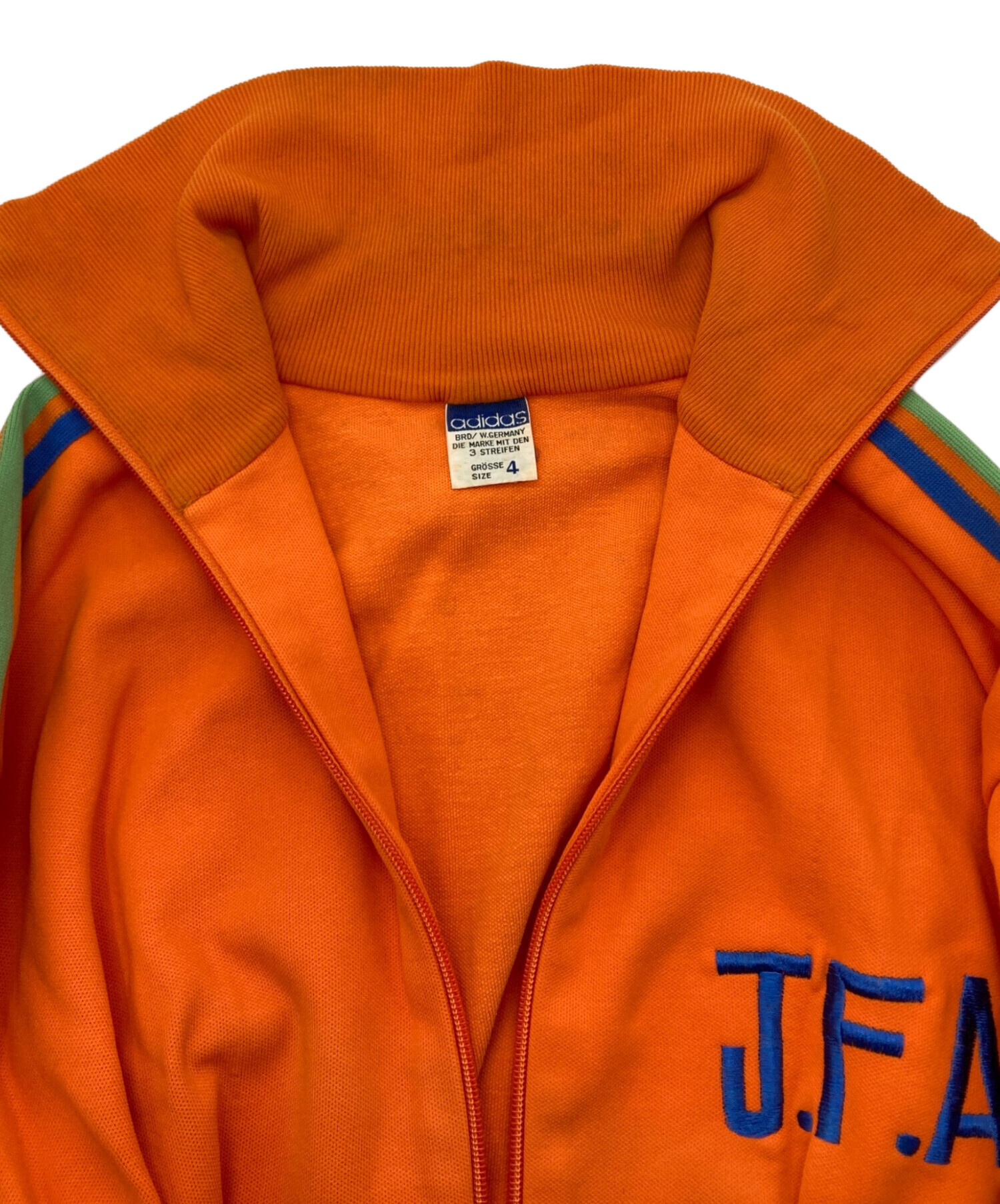 激レア 80s adidas トラックジャケット フーディ 好配色 オレンジ 青 中古・古着通販】adidas (アディダス) トラックジャケット オレンジ