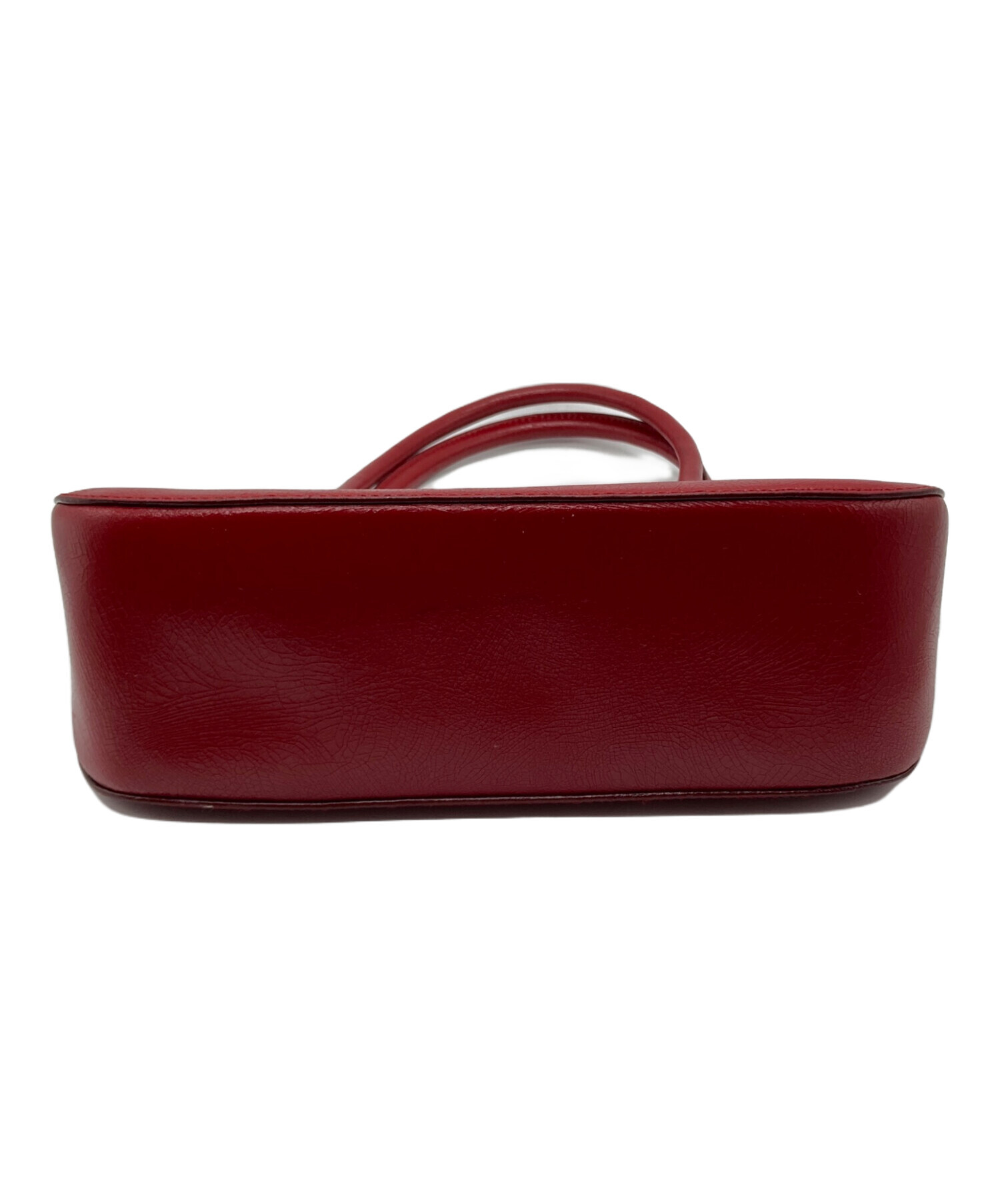 miu miu 赤 ハンドバッグ 中型 中古・古着通販】MIU MIU (ミュウミュウ) レザーミニハンドバッグ