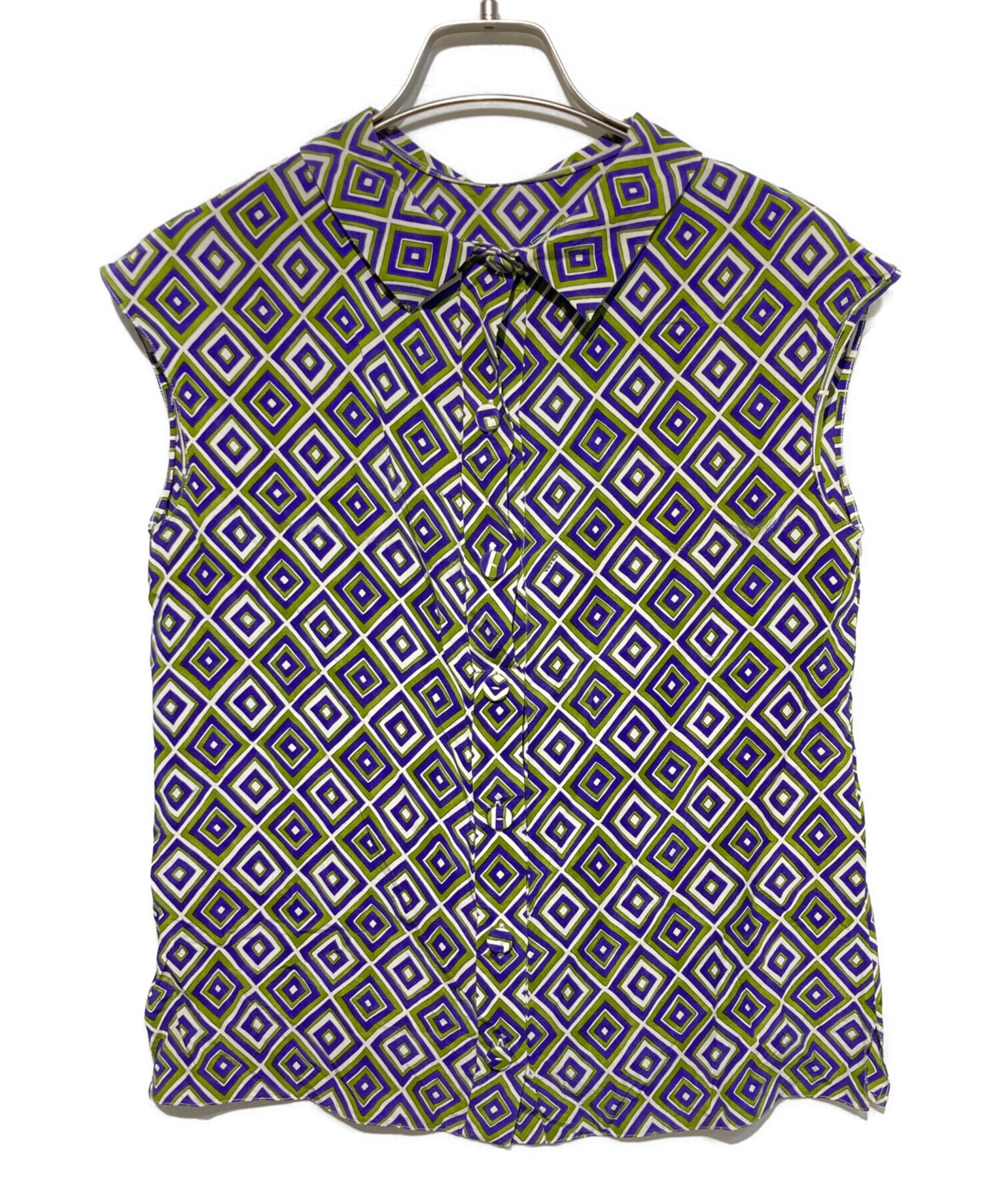 【鑑定済・極美品】PRADA プラダ シルク100%シースルーブラウス 紫 鑑定済・極美品】PRADA プラダ シルク100%シースルーブラウス 紫