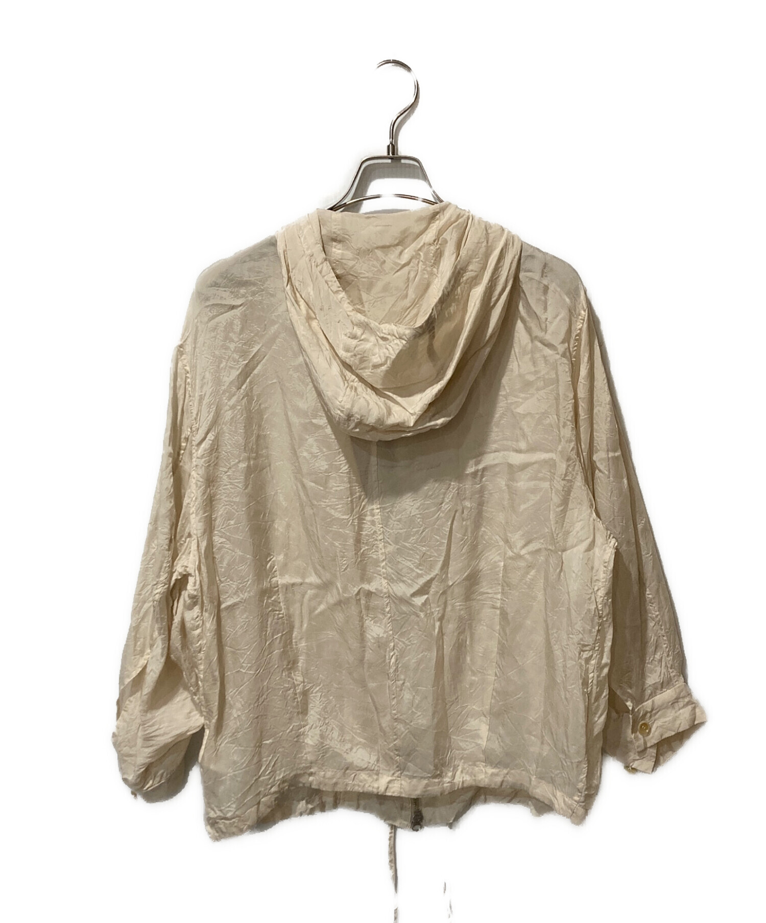 中古・古着通販】CLANE (クラネ) SHEER AIRY ZIP HOODIE ベージュ 