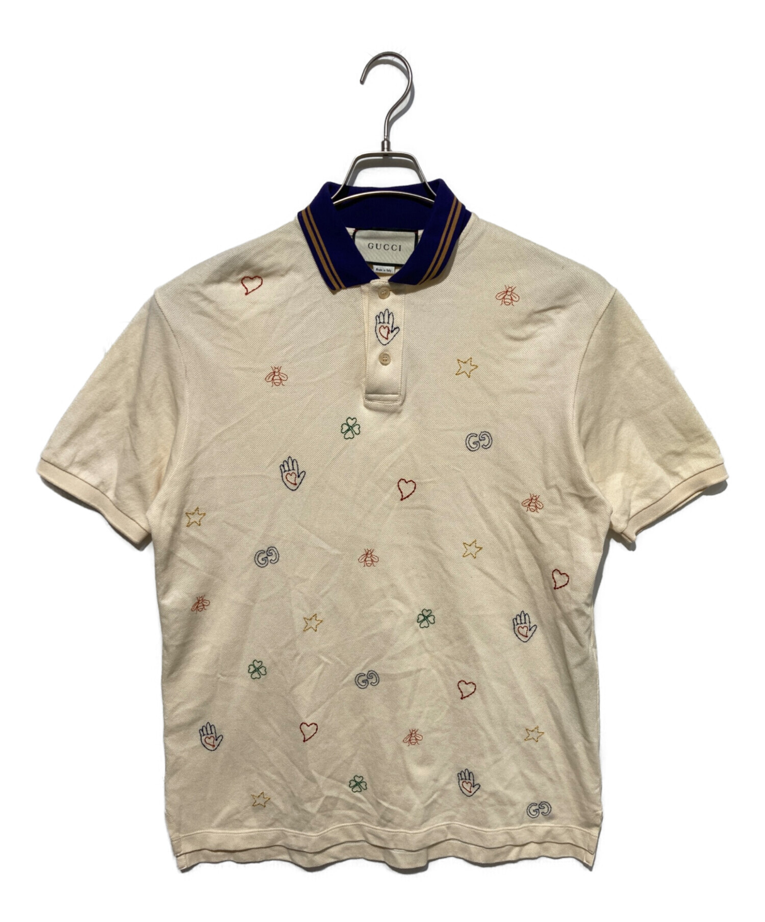中古・古着通販】GUCCI (グッチ) エンブロイダリー半袖ポロシャツ