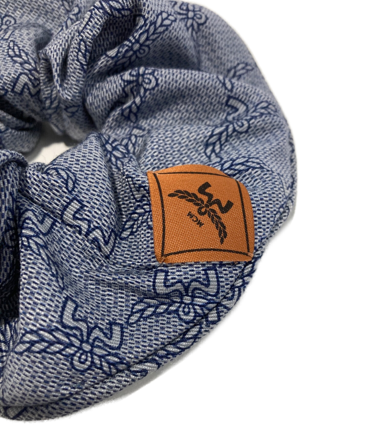 【激カワ】MCM ローレトス モノグラム シュシュ スカーフ　インディゴ ブルー 中古・古着通販】MCM (エムシーエム) ローレトスモノグラムプリント