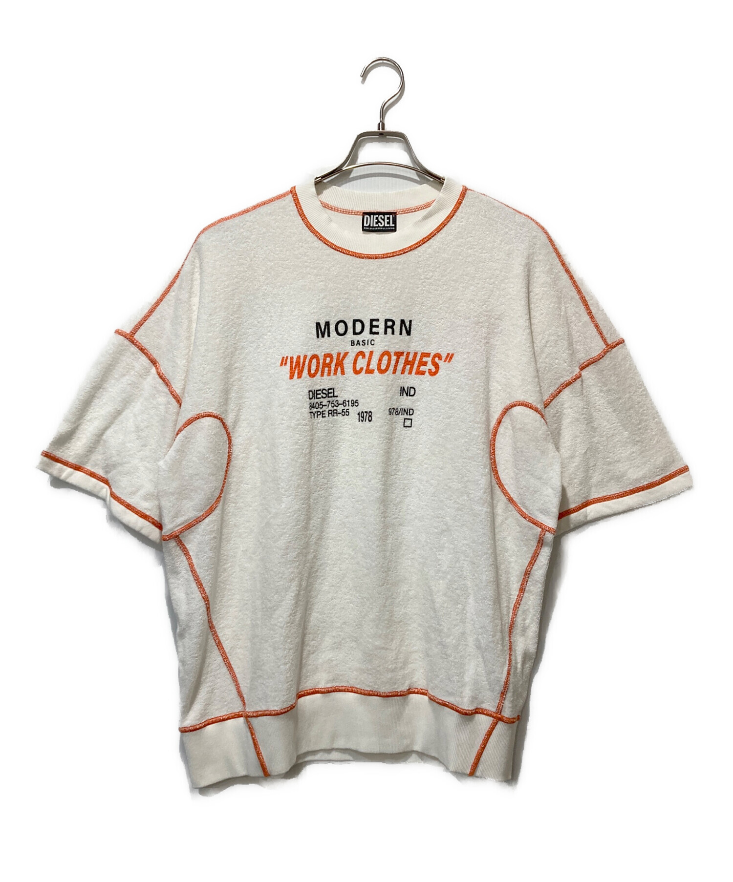 中古・古着通販】DIESEL (ディーゼル) 半袖スウェット ホワイト サイズ 