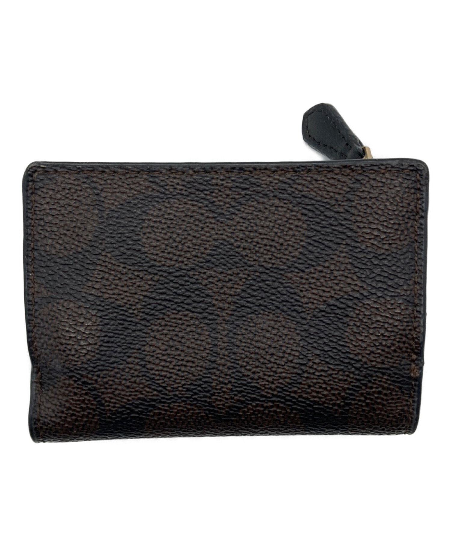 中古・古着通販】COACH (コーチ) 3つ折り財布 ブラック×ブラウン