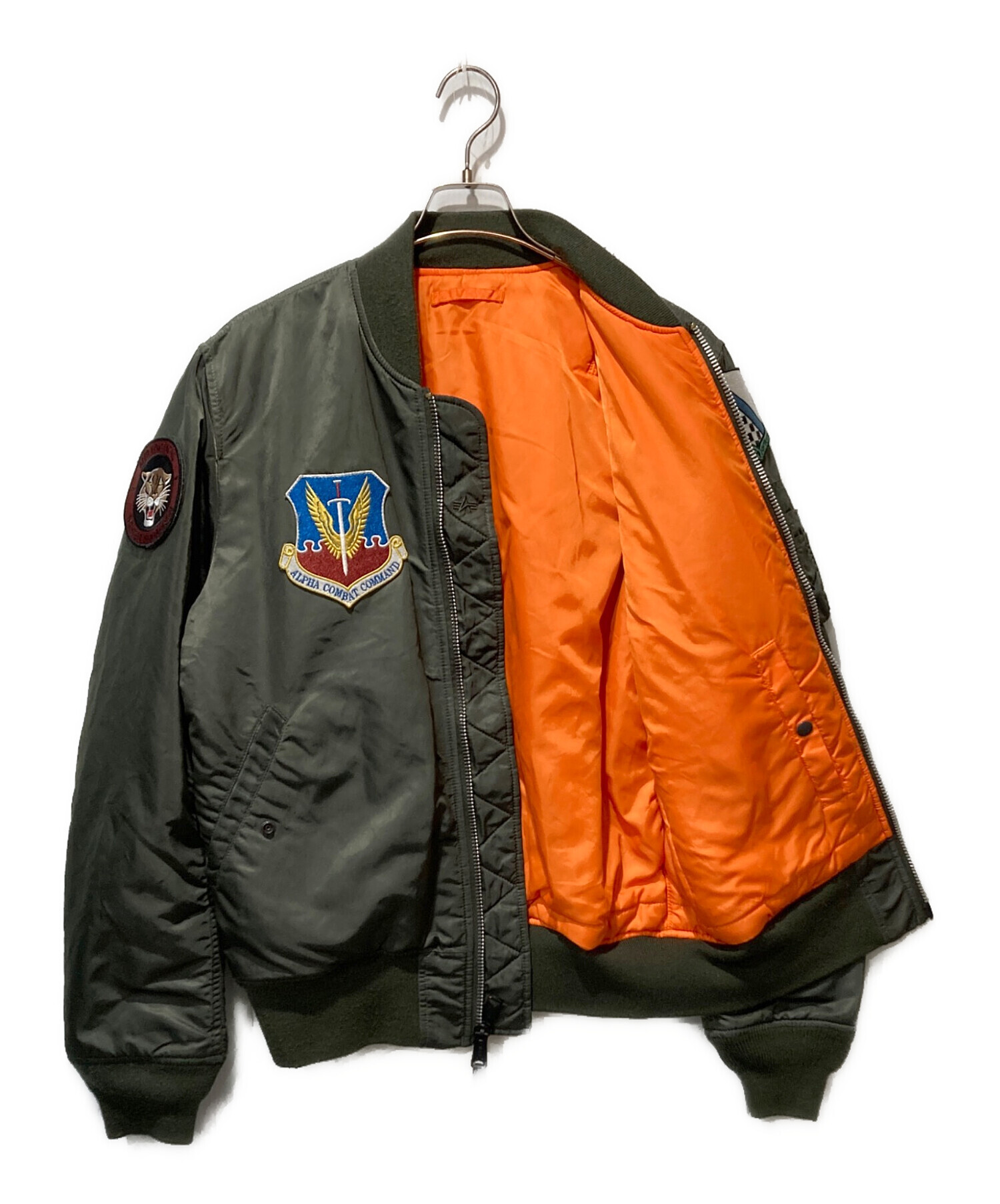 中古・古着通販】ALPHA (アルファ) MA-1 ワッペンジャケット オリーブ