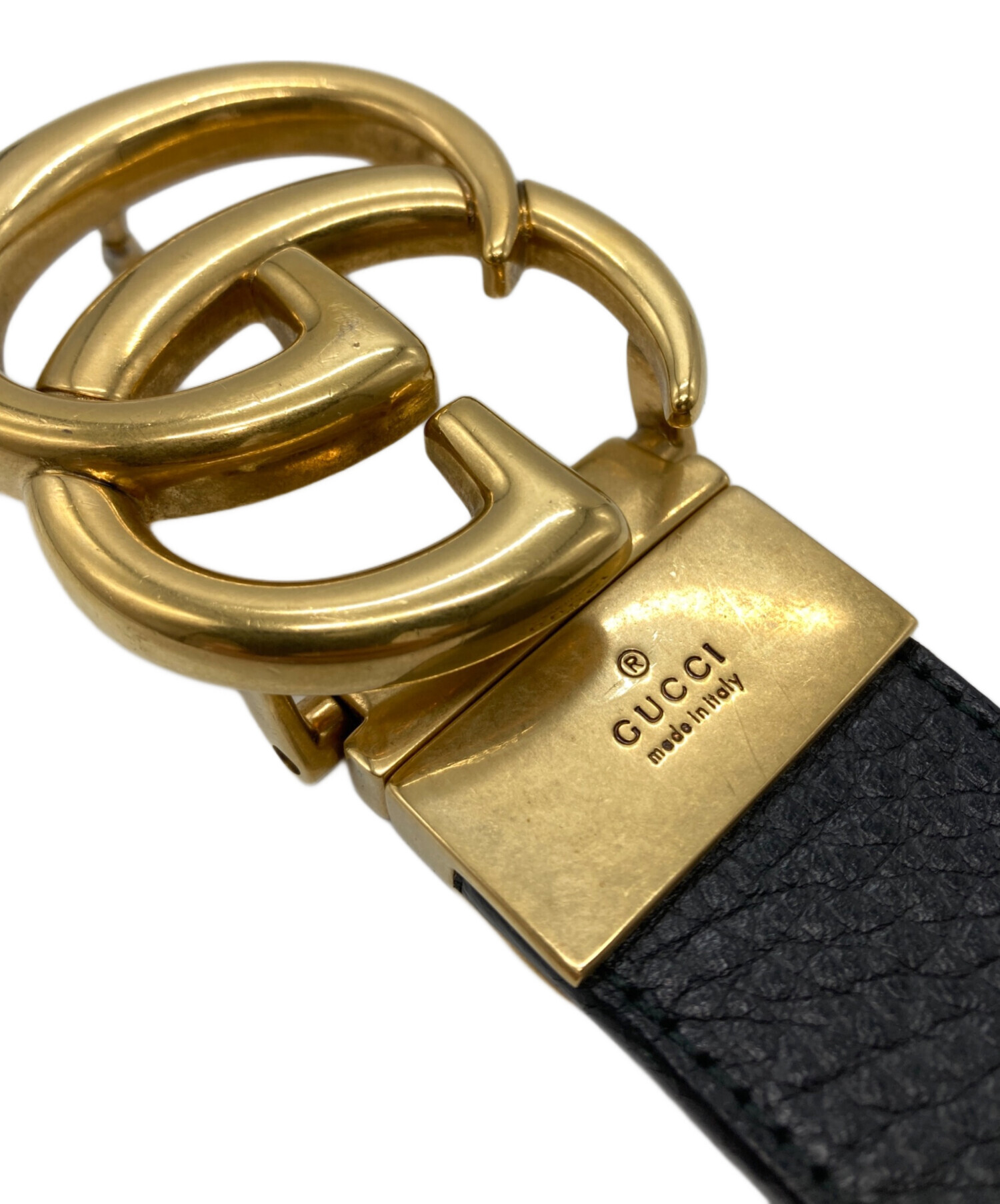 【美品】グッチ GGバックル ベルト ゴールド 80サイズ 中古・古着通販】GUCCI (グッチ) GGバックルベルト サイズ:85・34