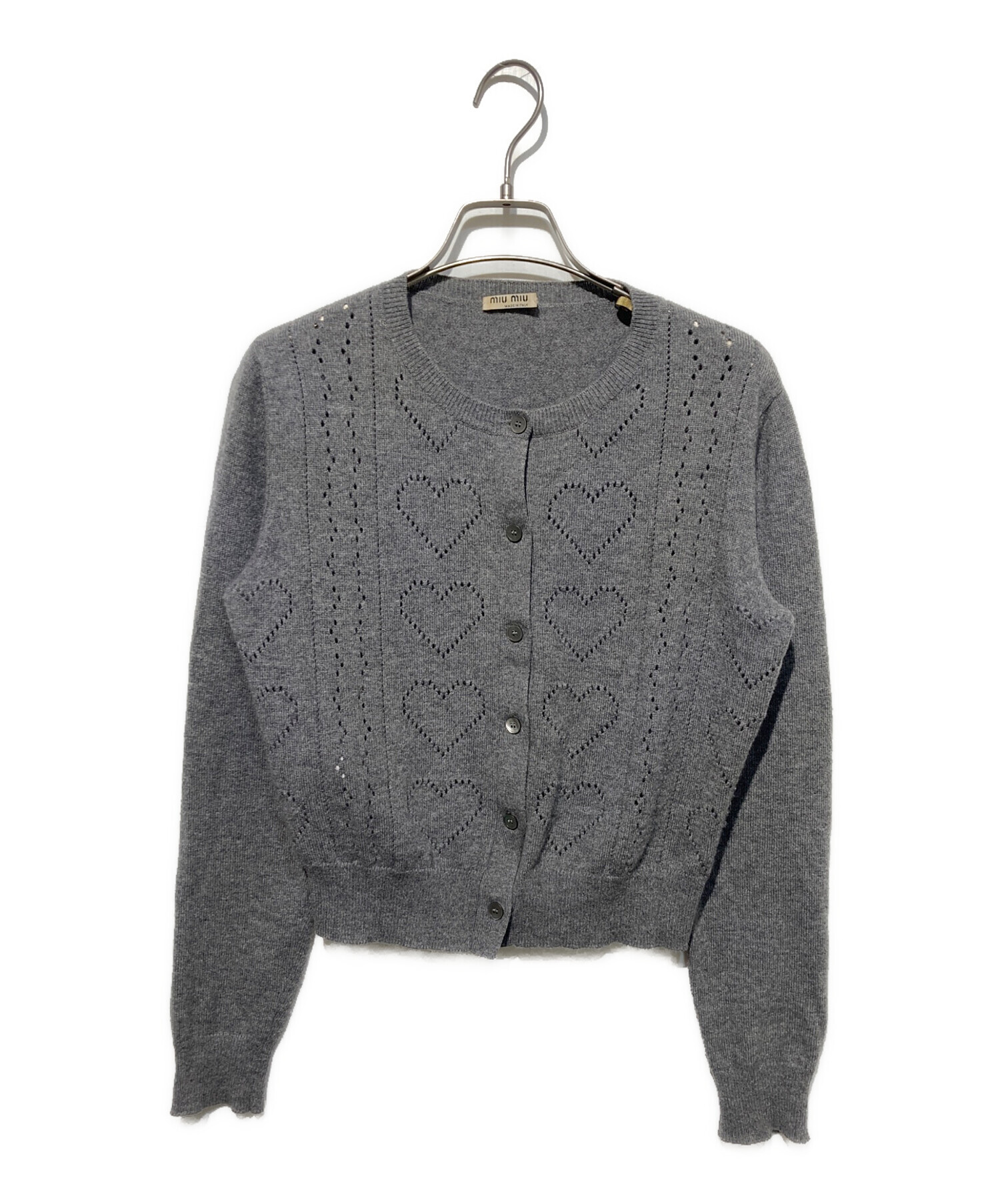 中古・古着通販】MIU MIU (ミュウミュウ) ハート透かし編み 丸襟