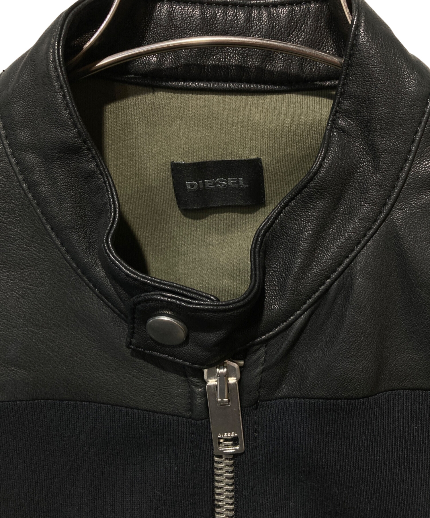 中古・古着通販】DIESEL (ディーゼル) ラムレザー切替ジャケット