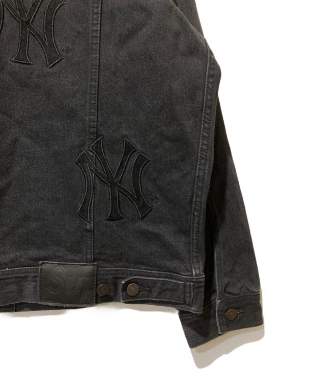 Supreme シュプリーム 21AW × NewYork Yankees Denim Trucker Jacket ブラック系 M【中古】 中古・古着通販】Supreme (シュプリーム) MLB (エムエルビー) New York