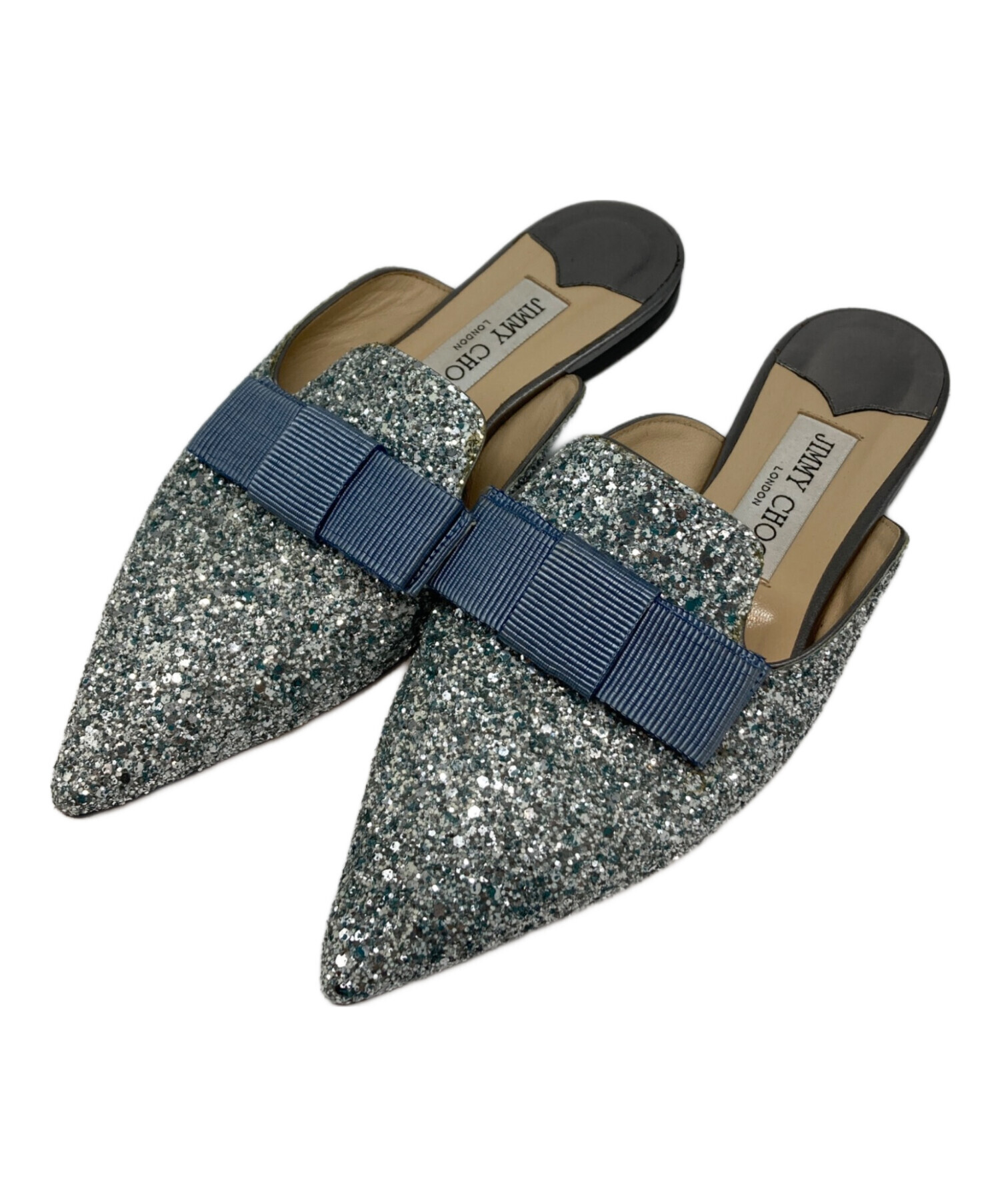 最終価格　ジミーチュウ　リボンフラットミュール　37.5 中古・古着通販】JIMMY CHOO (ジミーチュウ) GALAXY FLAT ミュール