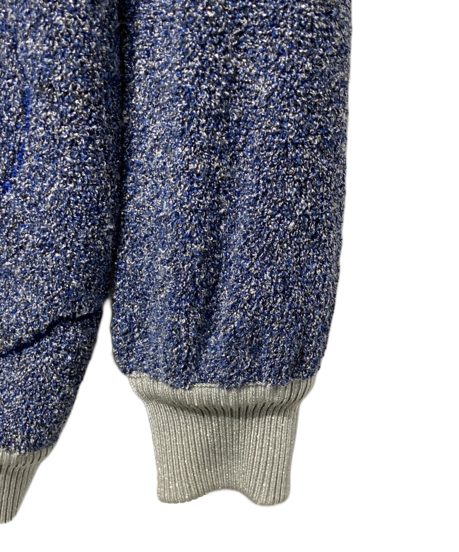 シャネル CHANEL ジップアップパーカー ネイビー 36 中古・古着通販】CHANEL (シャネル) ココマーク刺繍ラメジップパーカー
