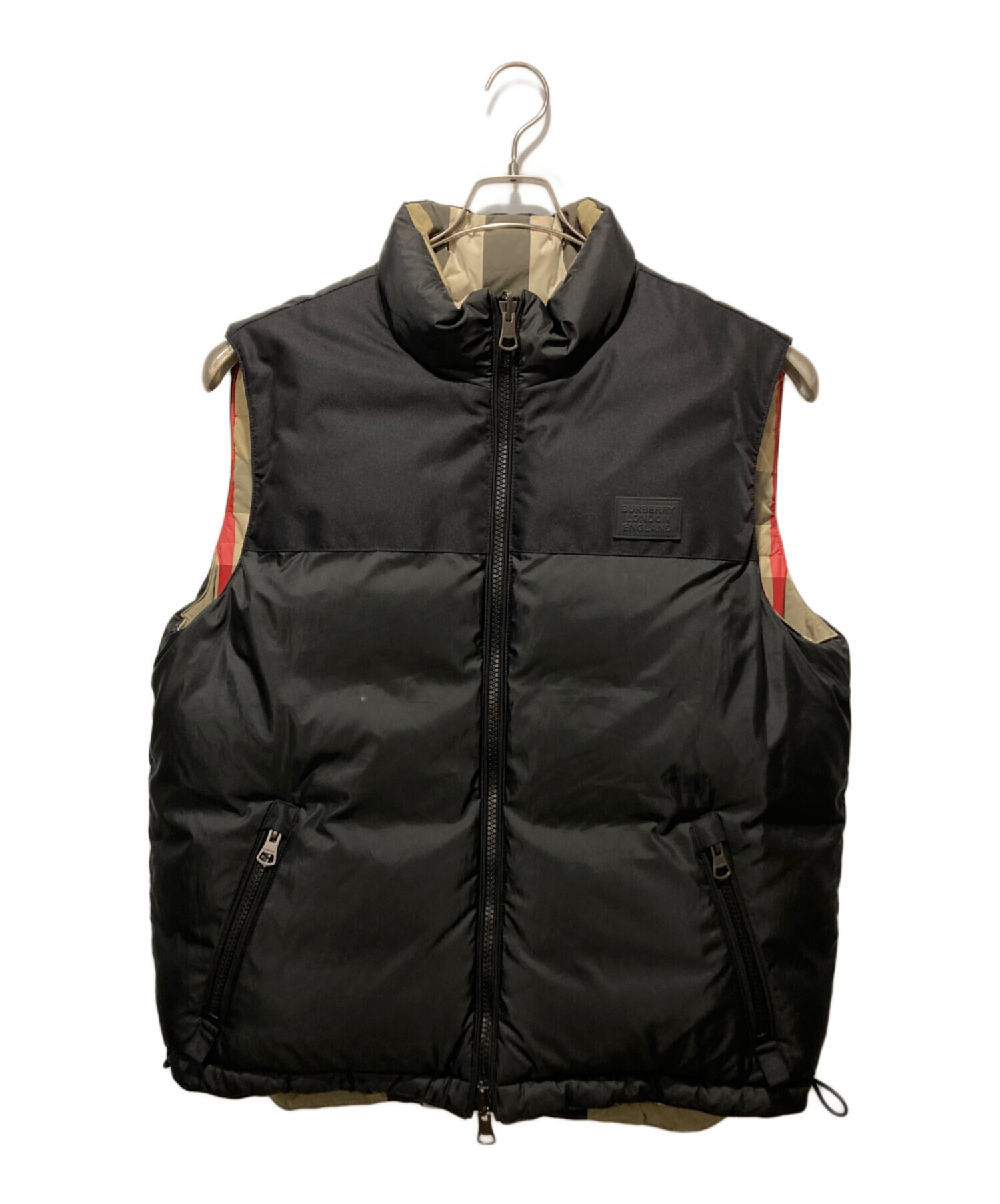 BURBERRY バーバリー ダウンベスト ノバチェック ブラック 40 L 中古・古着通販】BURBERRY (バーバリー) Reversible Check Nylon