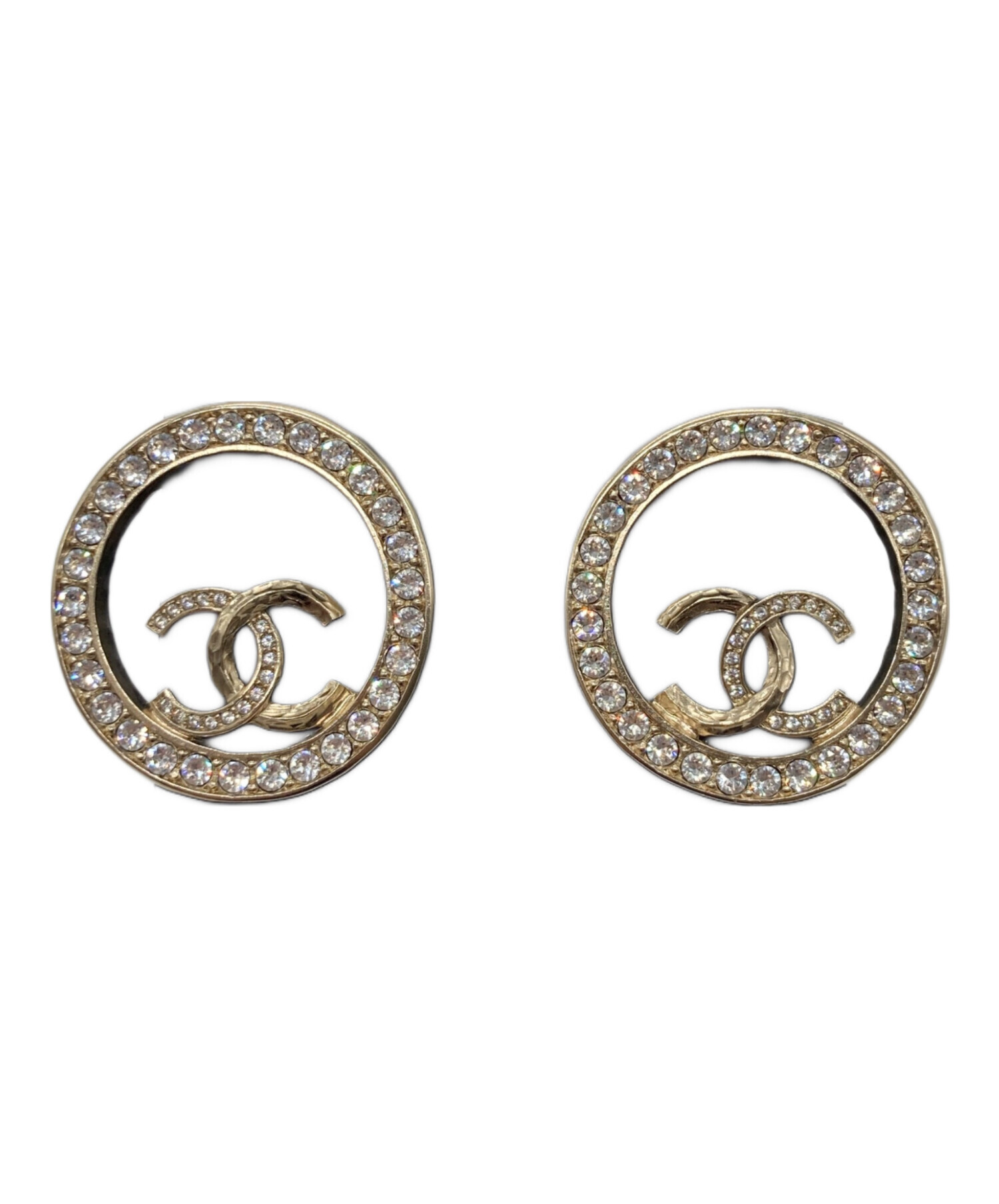 中古・古着通販】CHANEL (シャネル) ラインストーンココマークピアス