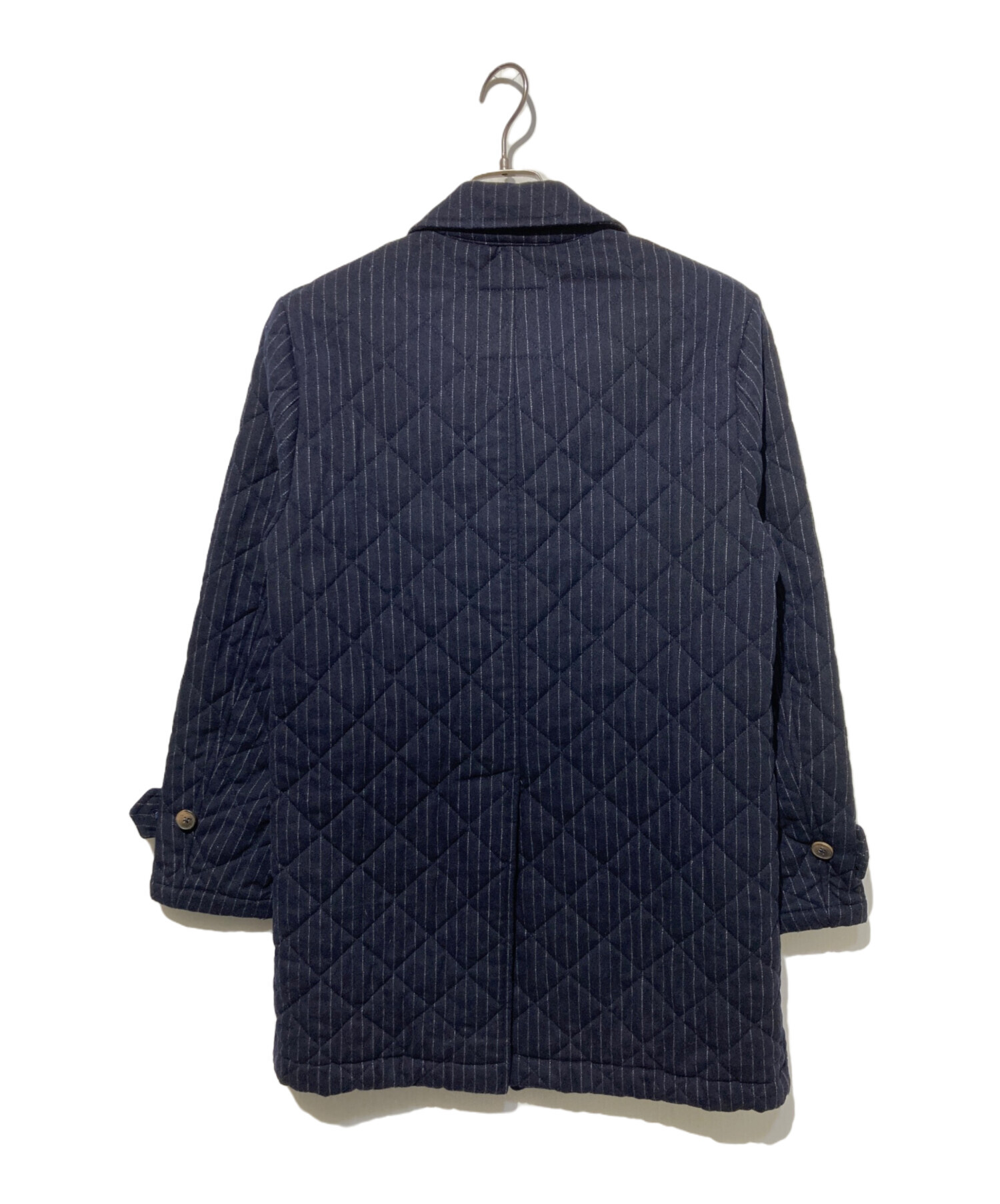 LAVENHAM ラベンハム　キルティング　ウールコート　英国製　ストライプ　S 中古・古着通販】LAVENHAM (ラベンハム) ストライプキルティングコート